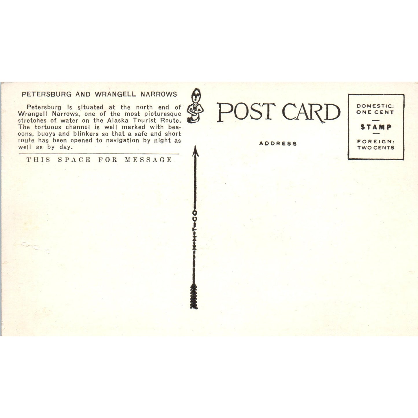 Petersburg and Wrangell Narrows Alaska Original Postcard P2-6
