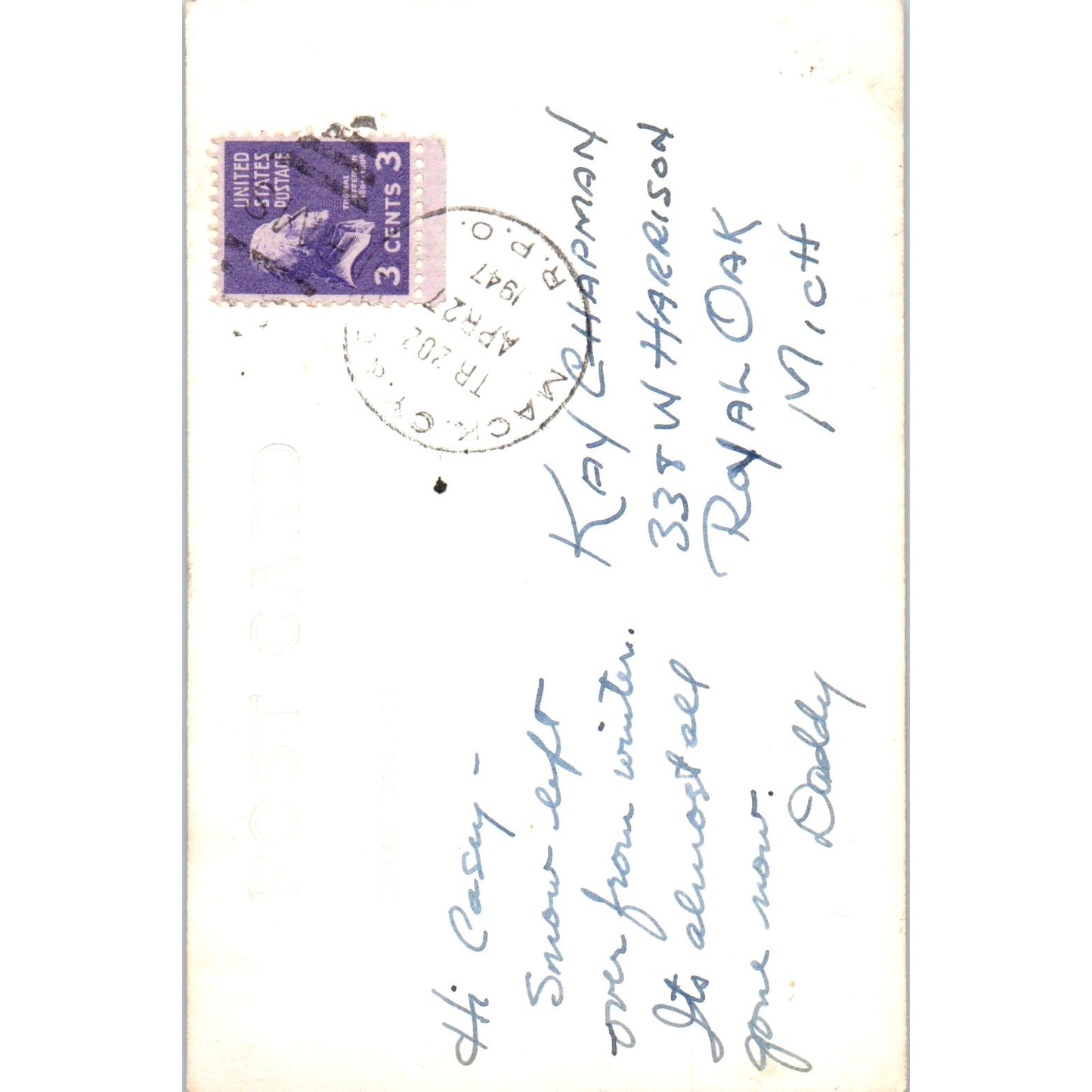 Winter Conservation School 1947 Original Postcard P3-3