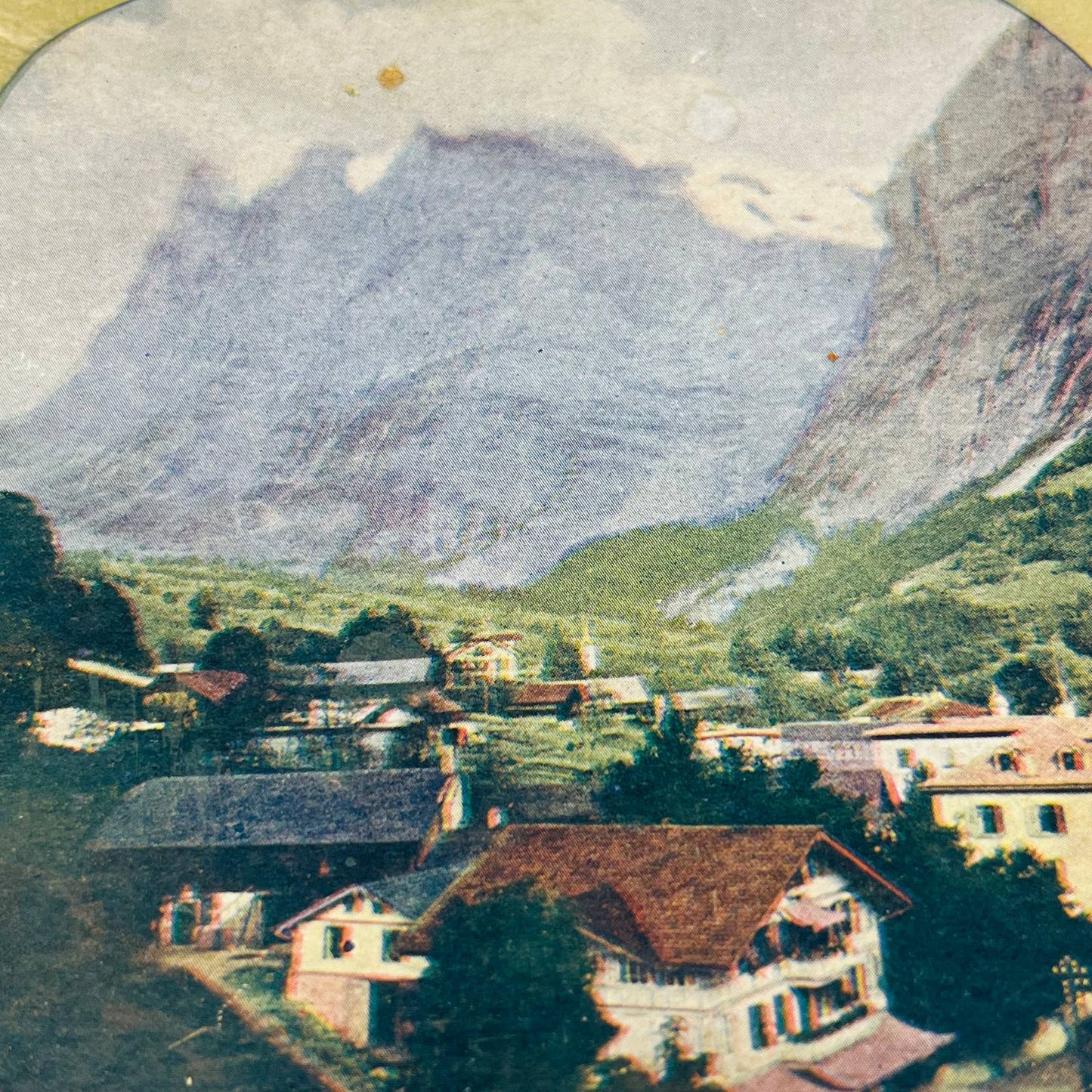 c1900 - 2 SWITZERLAND Stereoview Cards Gridelwald Jungfrau Swiss Alps TA7-11