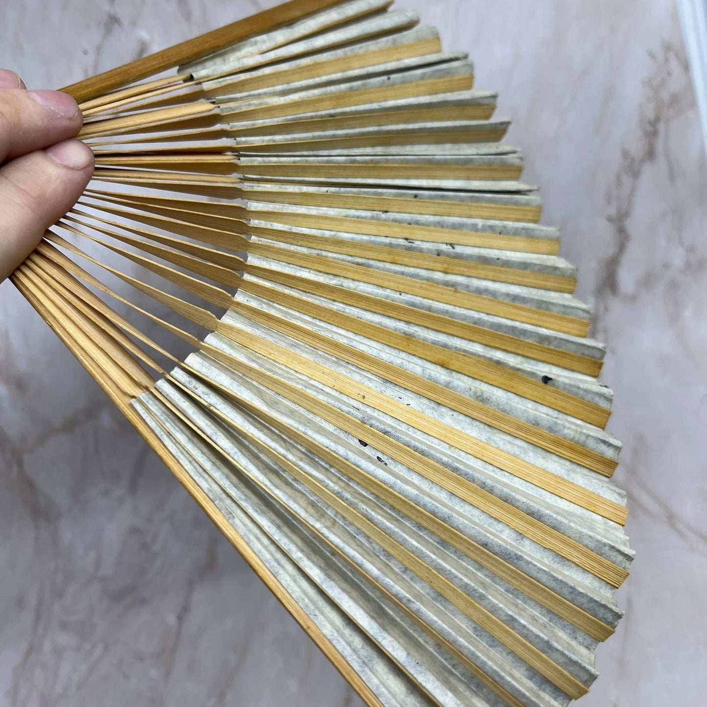 Vintage Hand Painted Asian Bamboo Fan TI7-S1