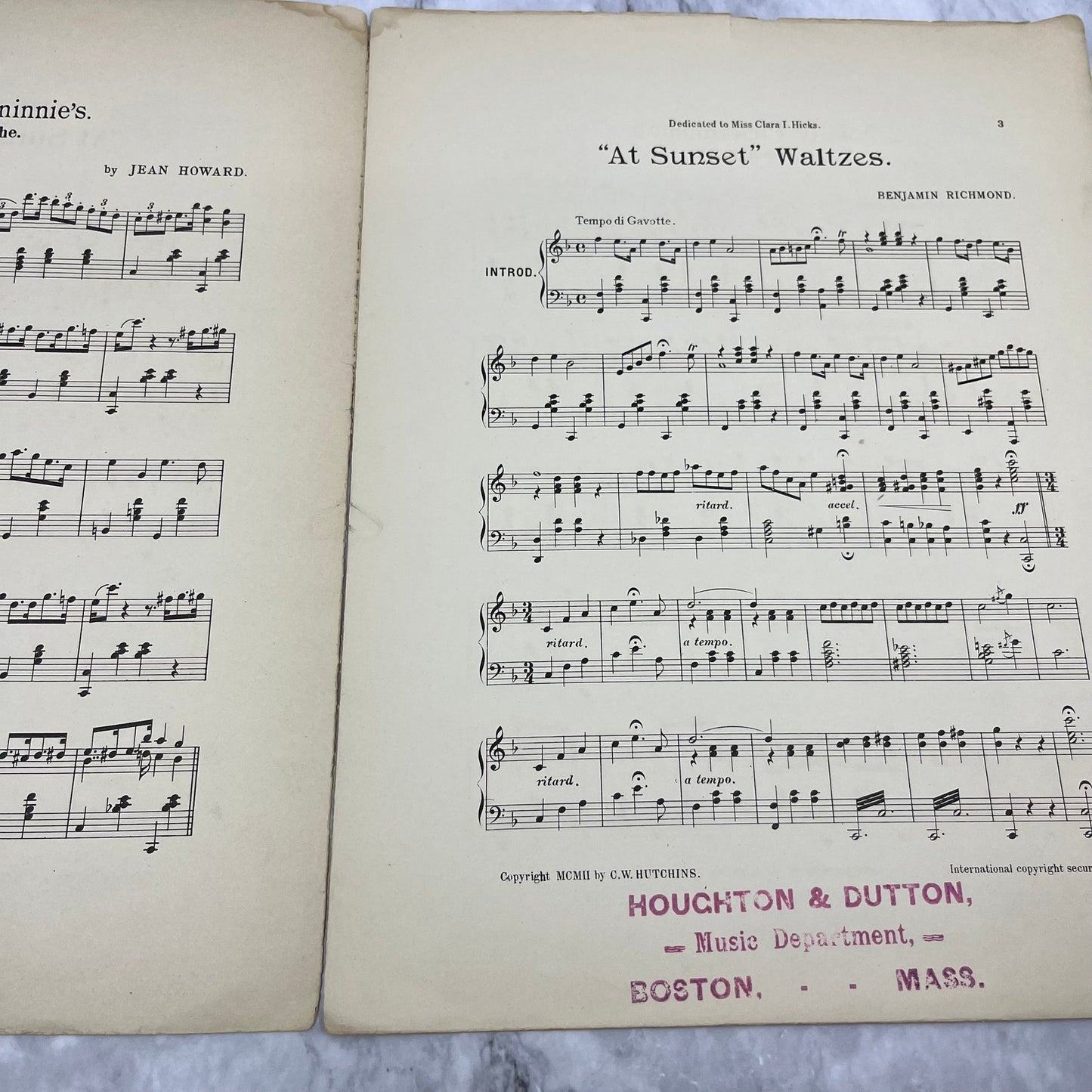 1902 Sheet Music - At Sunset Waltzes by Benjamin Richmond V42-4