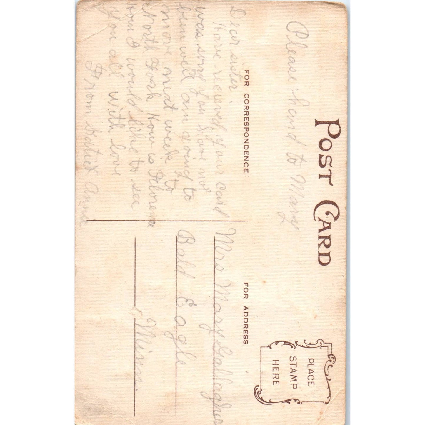 Antique Postcard Victorian Lady Greetings from Catawba Wisconsin SE3-2