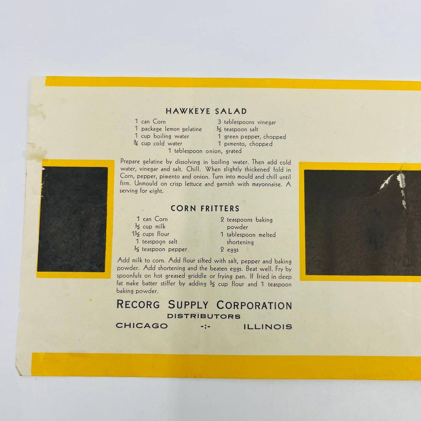 Bel-Dine Golden Corn Label Chicago IL EA4