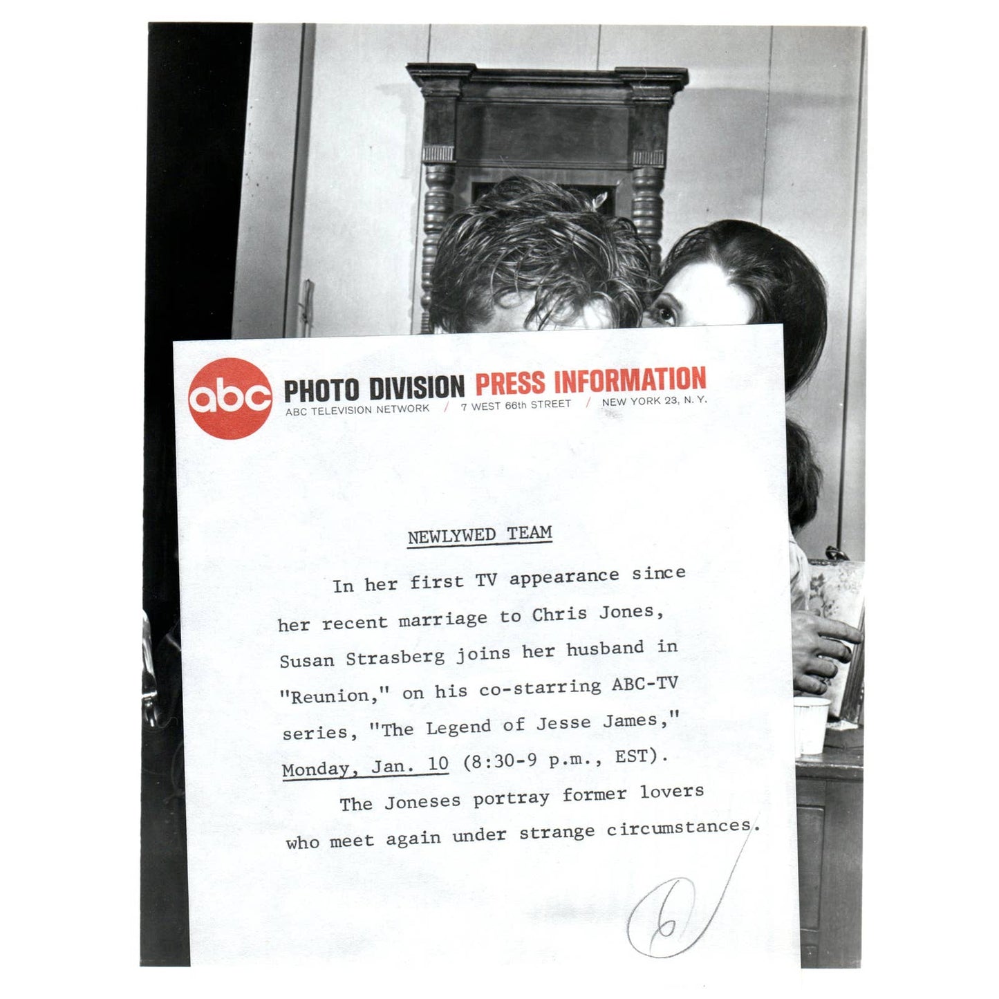 c1960 Press Photo Susan Strasberg Chris Jones Legend of Jesse James ABC TJ7-1