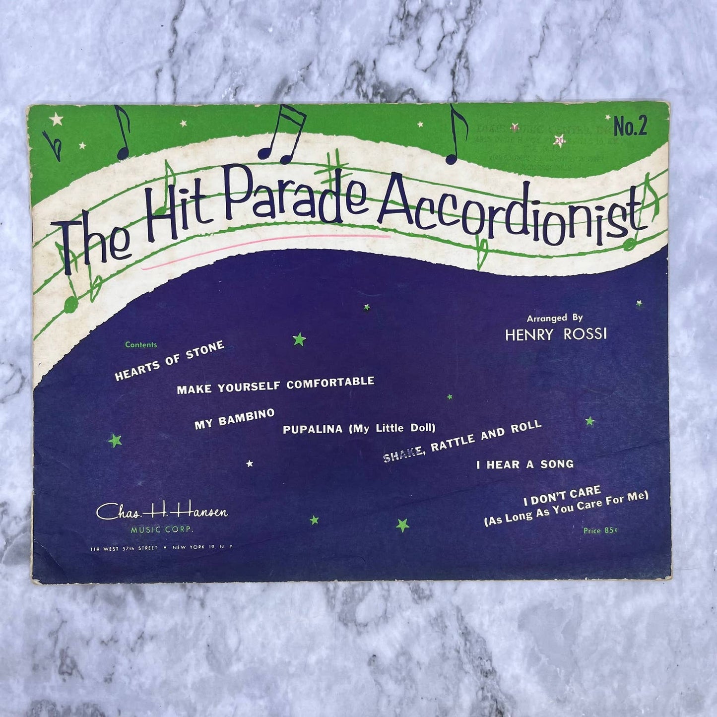 1954 The Hit Parade Accordionist Sheet Music Book Chas. H. Hansen TI1