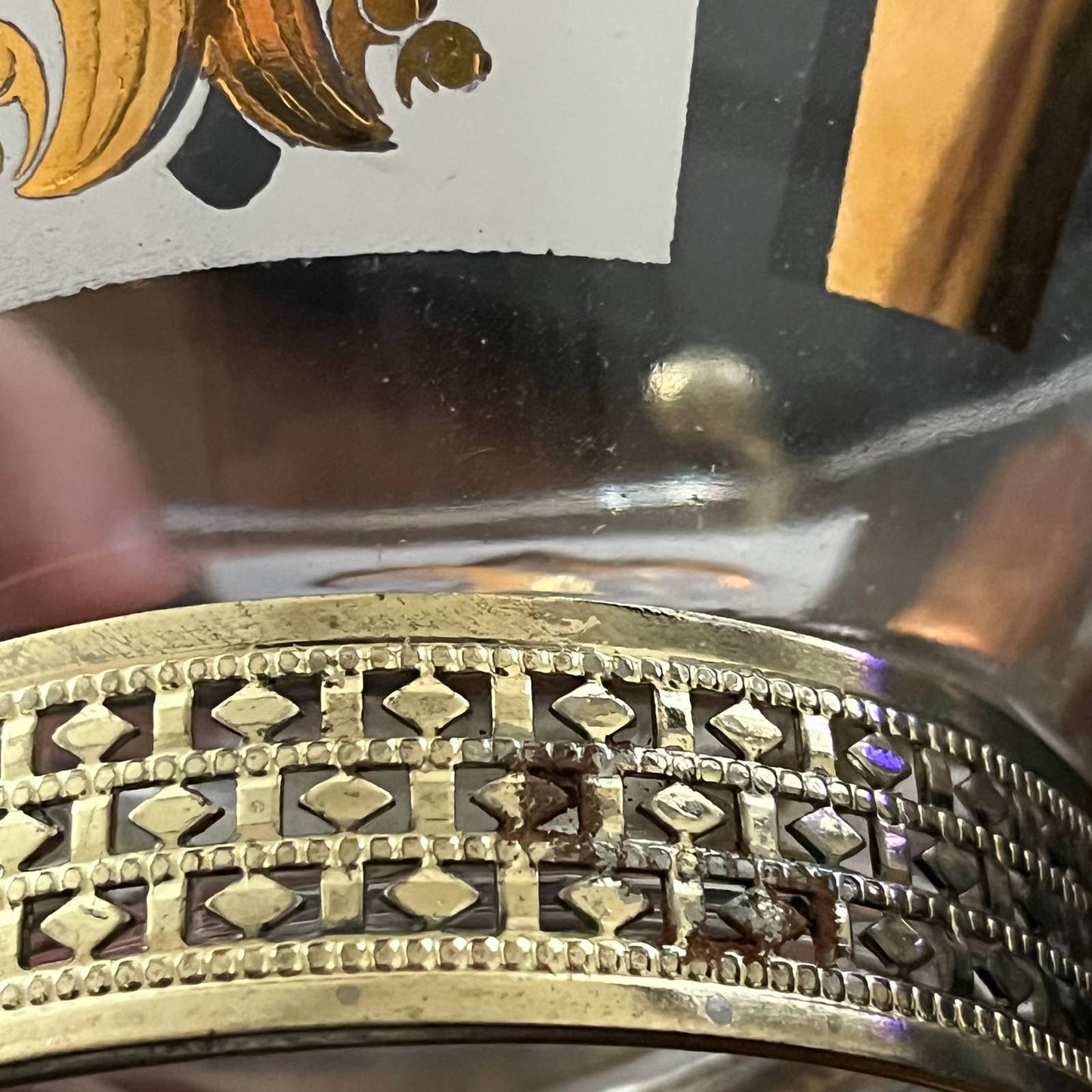 MCM Atomic 1963 CHIP & DIP BOWL SET Anchor Hocking 22k Fleur De Lis 10” TH1