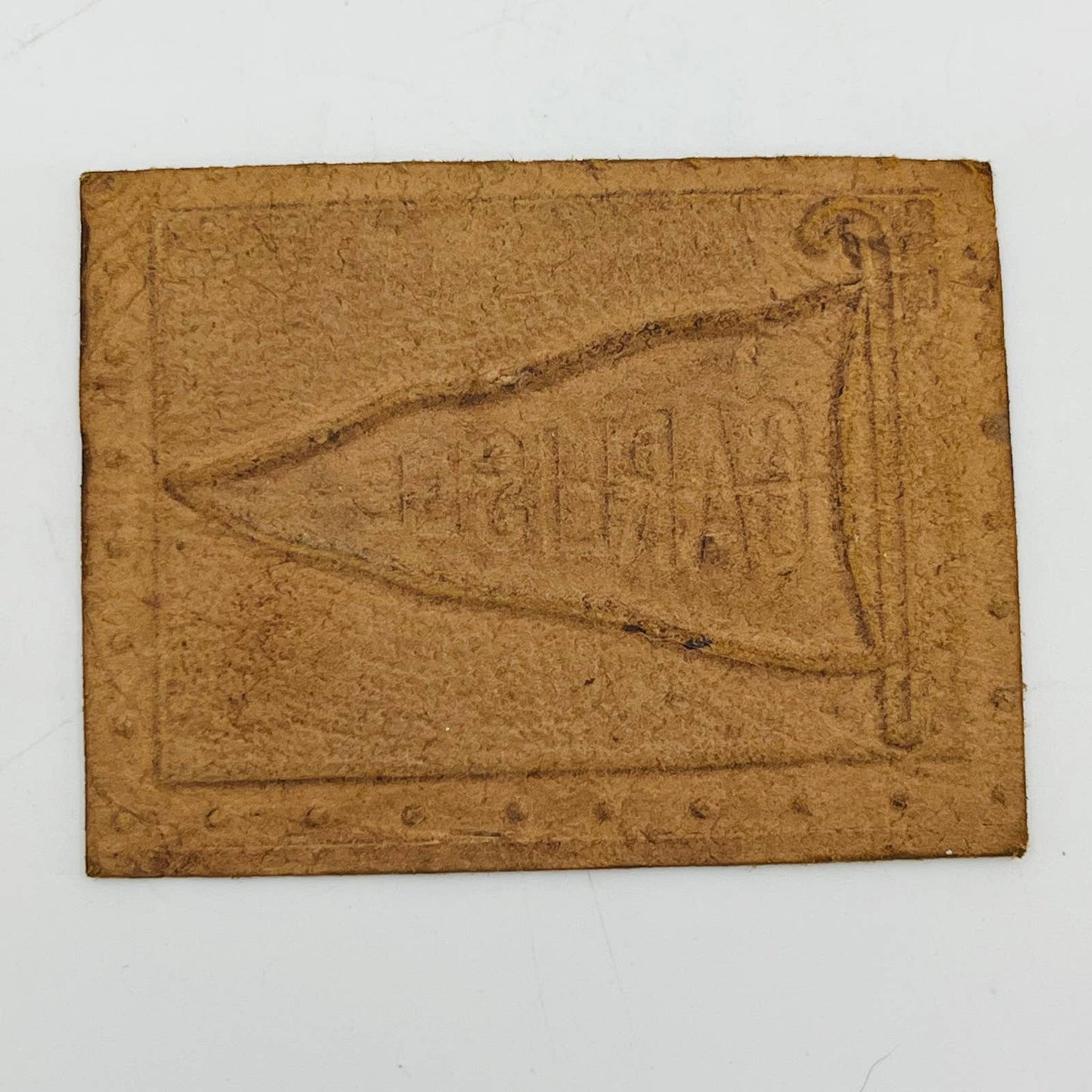 RARE 1908 Carlisle Indian School PA Leather Tobacco Pennant Card 2.5 x 2” EA2