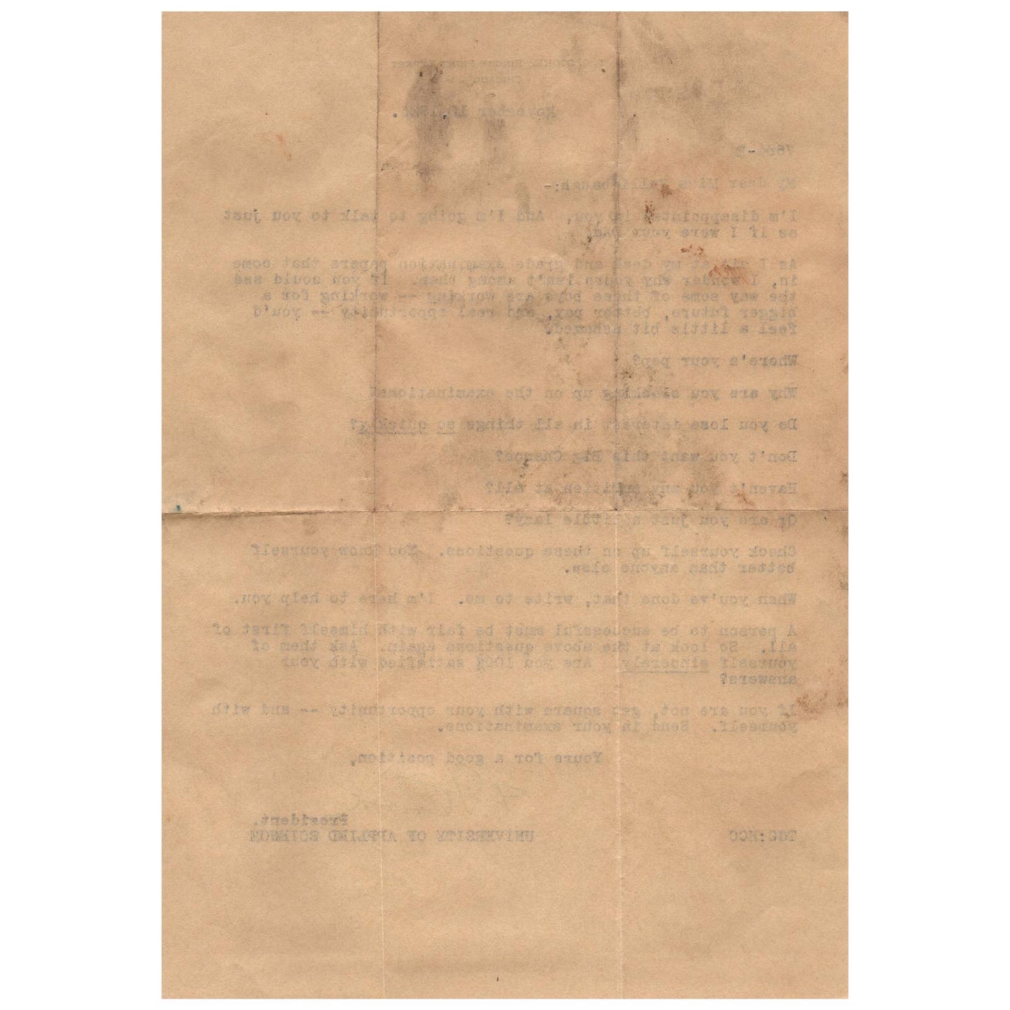 Original 1925 T.J. Cooke Fingerprint Expert Chicago IL Letter to Student AD8