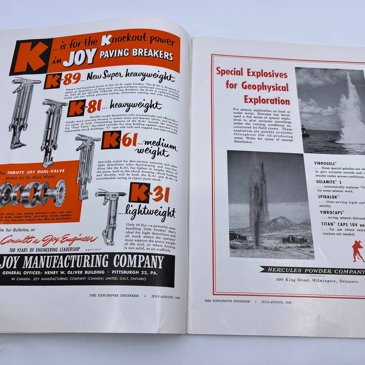 1951 The Explosives Engineer Quarrying - Mining & Construction Magazine TH6