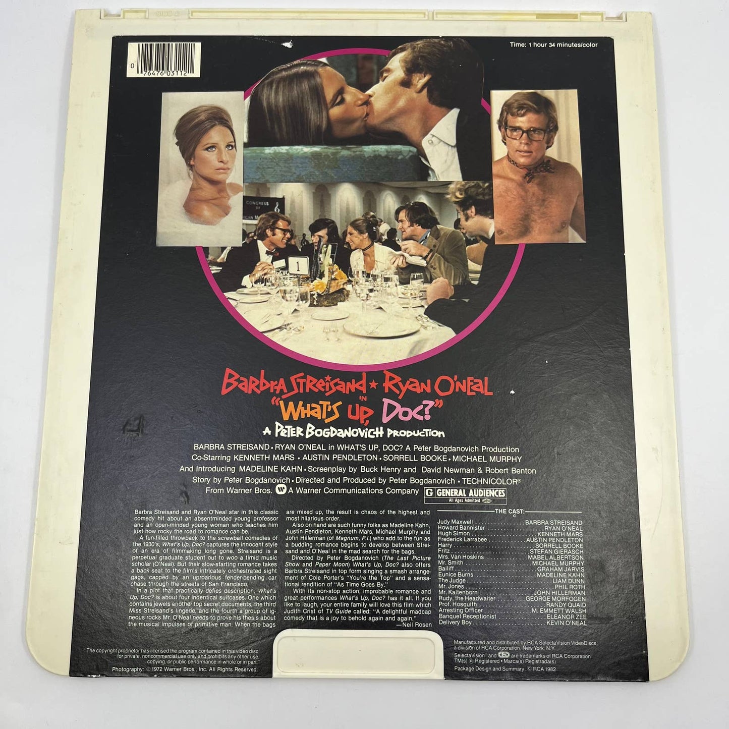 What's Up Doc Barbra Streisand RCA SelectaVision - CED VideoDisc TG5