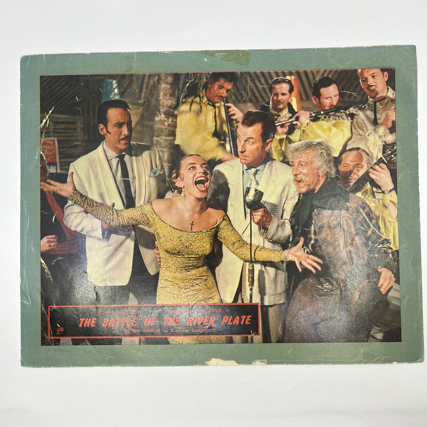 1957 The Battle of The River Plate Peter Finch John Gregson UK Lobby Card 4 FL4