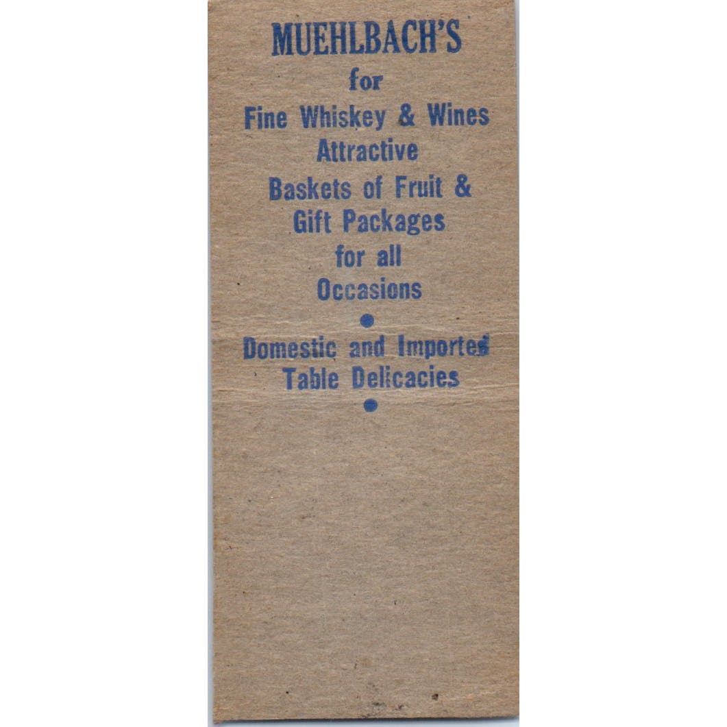 Geo Muehlbach & Sons Kansas City MO Advertising Matchbook Cover SA9-M2