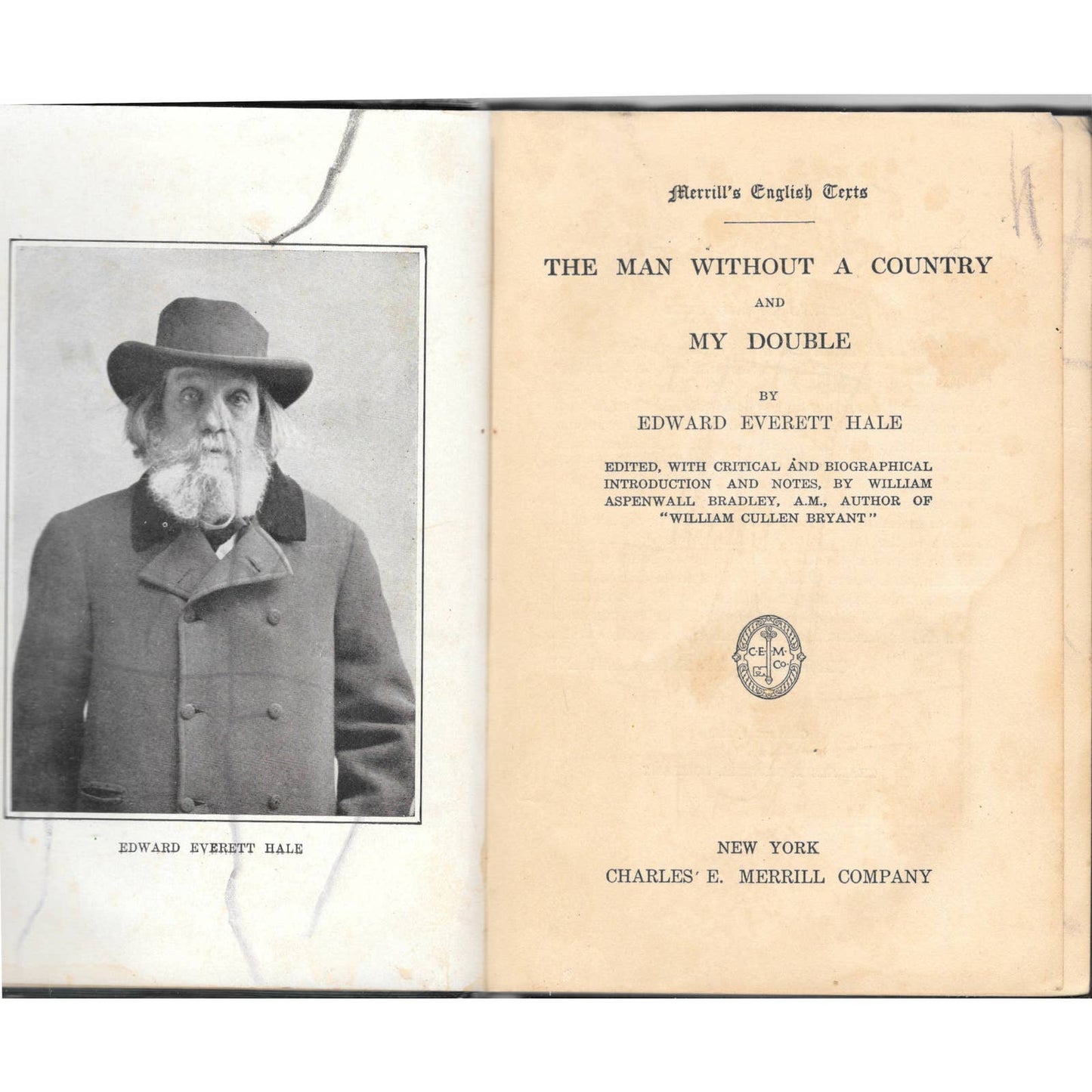 1910 The Man Without a Country and My Double HALE, Edward Everett TJ7