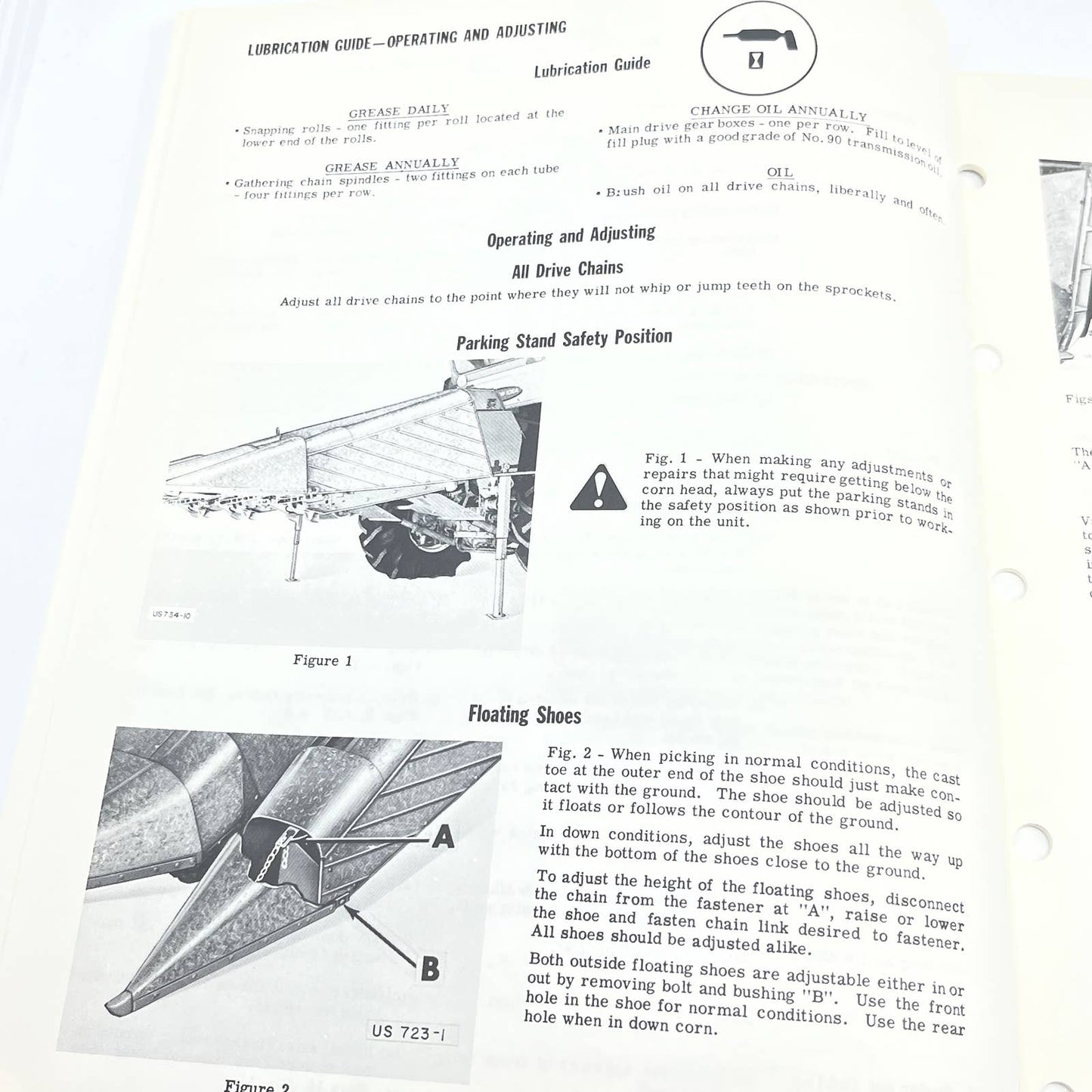New Idea 738 Uni-system Four Row Stripper Plate Corn Head Operator's Manual TB9