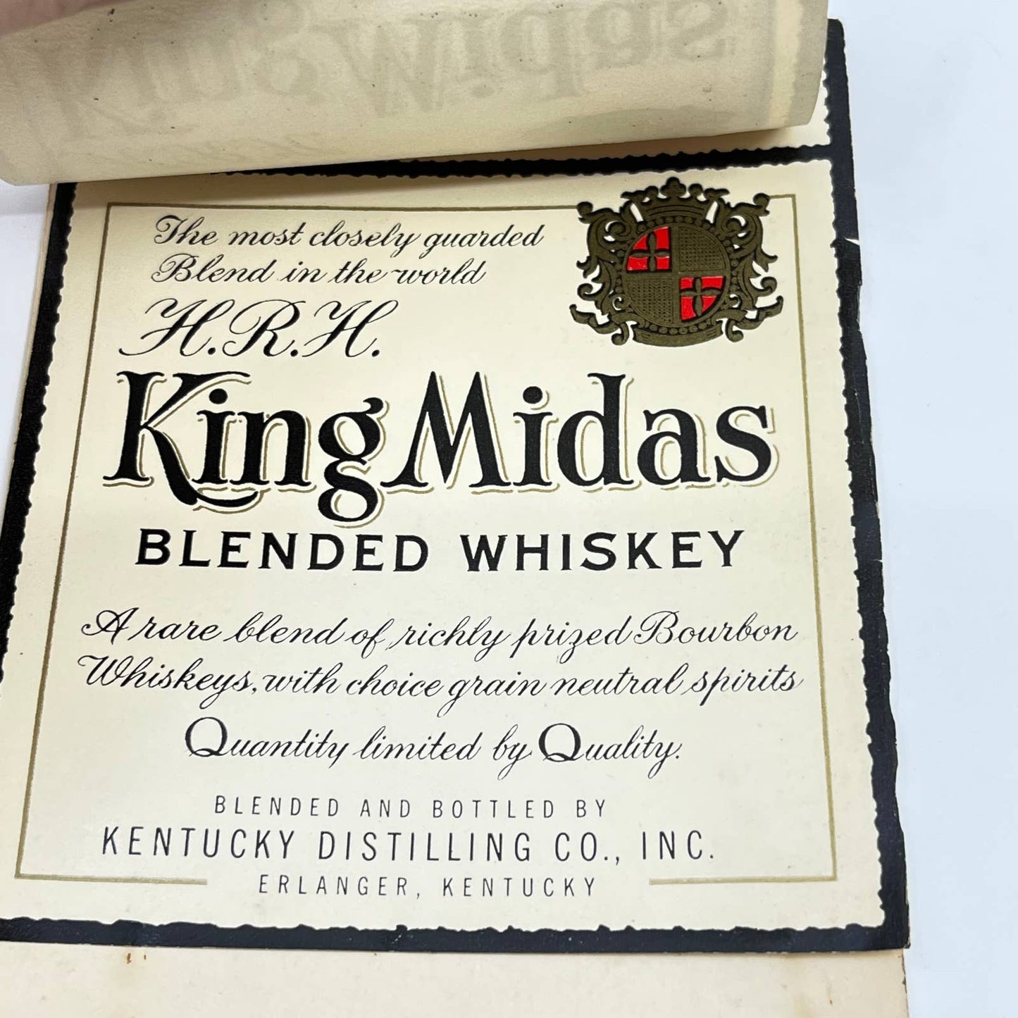 H.R.H. King Midas Whiskey Label Set of 3 Kentucky Distilling Co. Bardstown KY