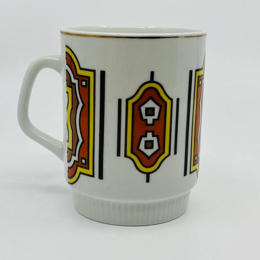 Retro 1970s Brown Tan Earth Tone Stacking Coffee Mug TD7