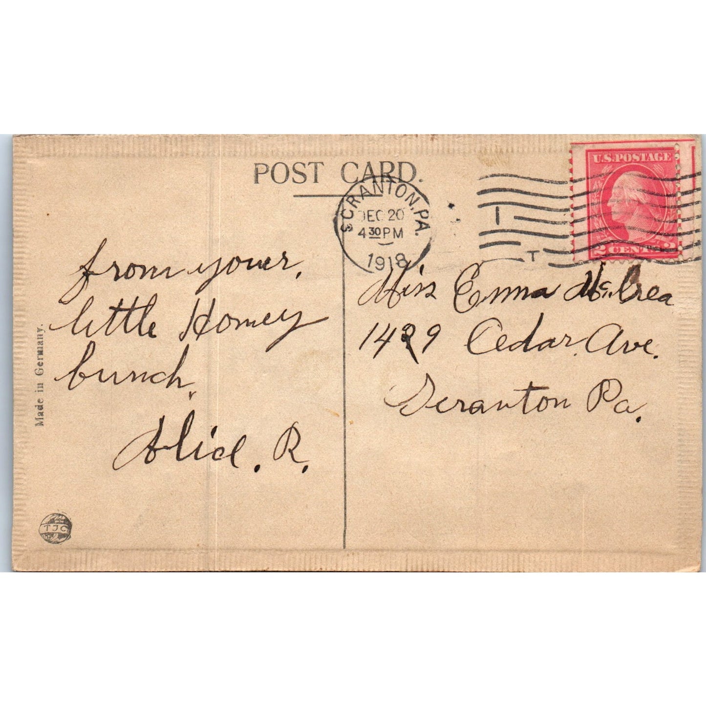 1918 Scranton Birthday Airbrushed Embossed Forget Me Not Postcard P2-5
