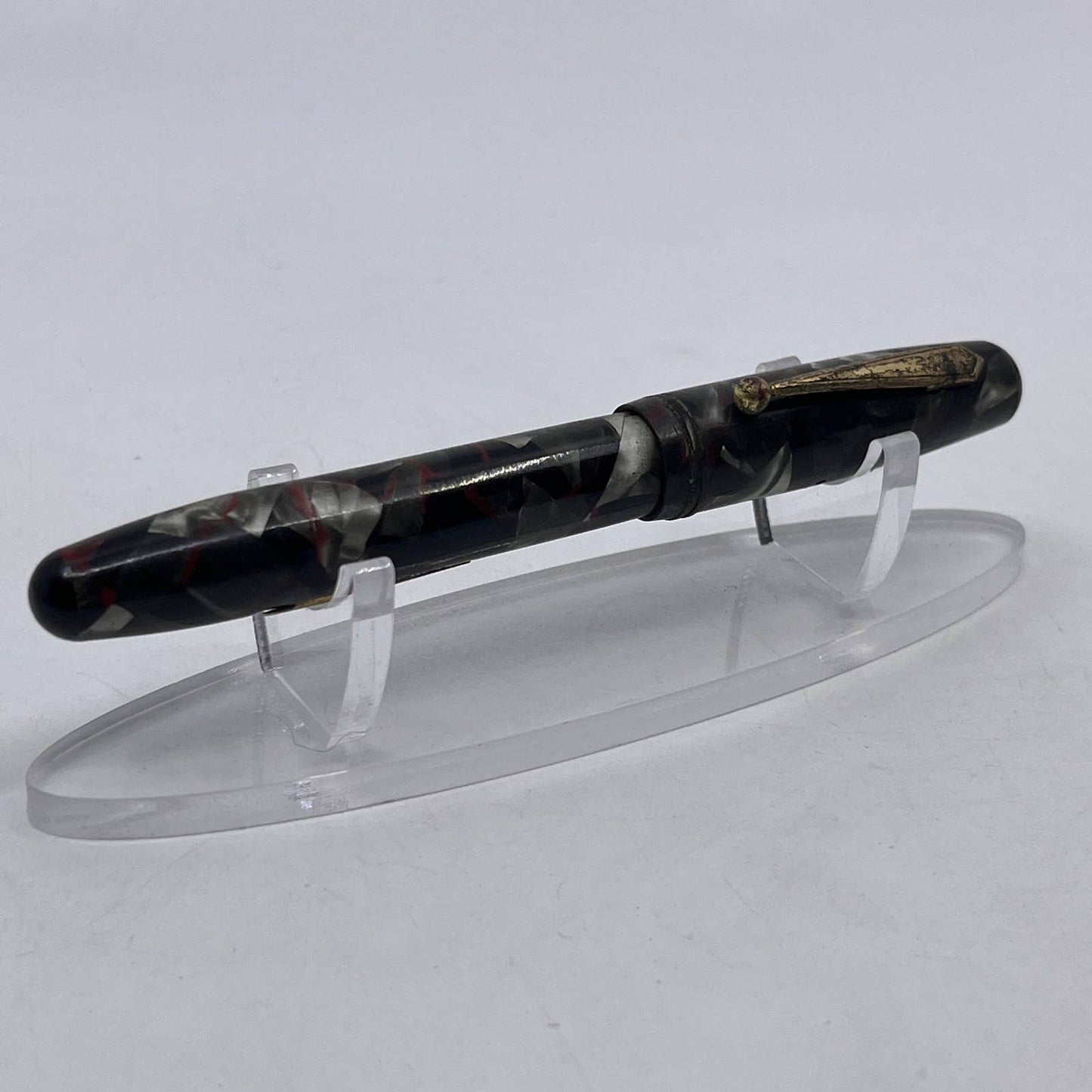 Parker Parkette Marble Red Black Gray Fountain Pen SE1