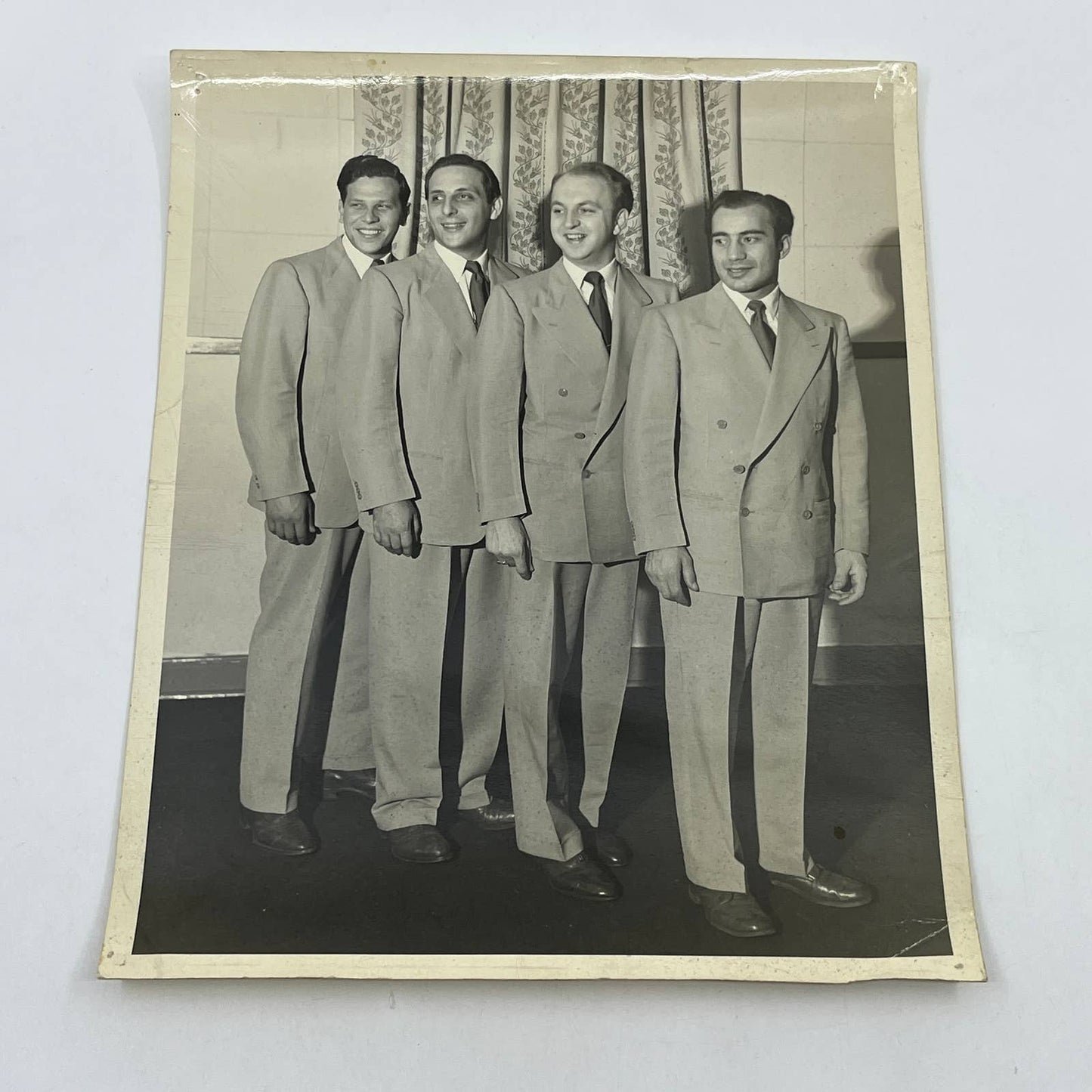 1950s Music Group Quartet Posing Photograph 8x10" Schenectady NY AB7