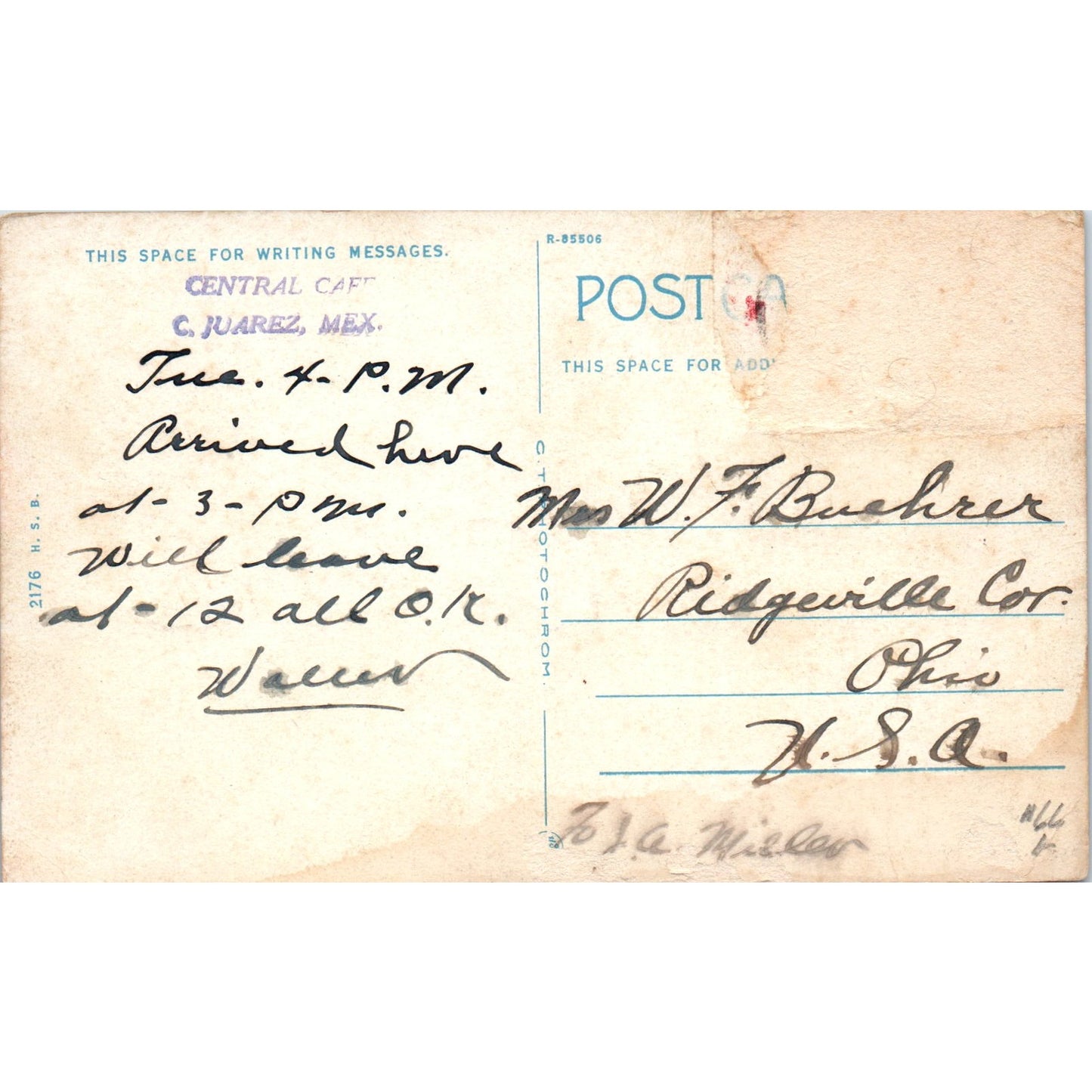 Calle Del Comercio Ciudad Juarez Mexico Original Postcard P2-1