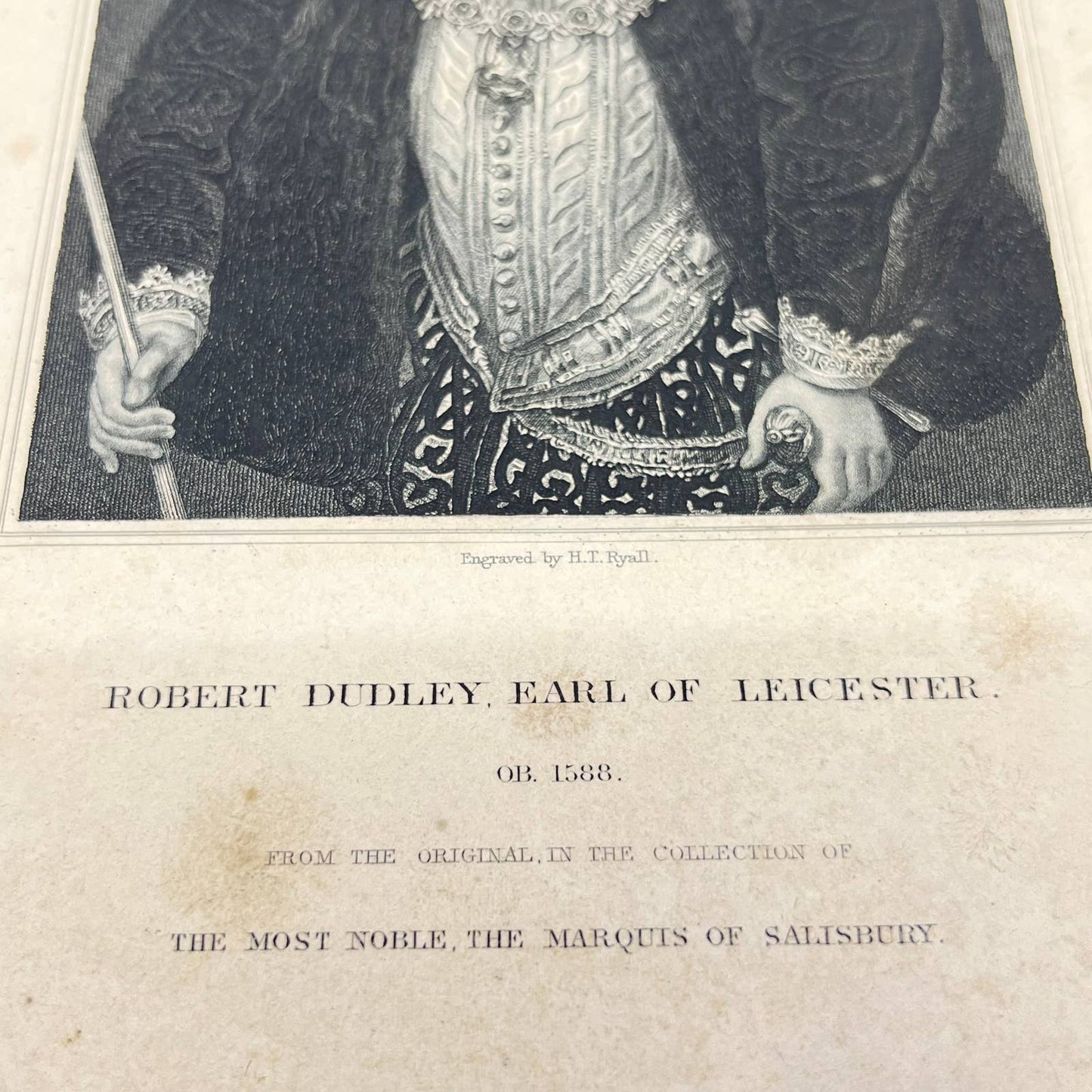 1836 Engraving Art Print Robert Dudley Earl of Leicester 1588 AB3