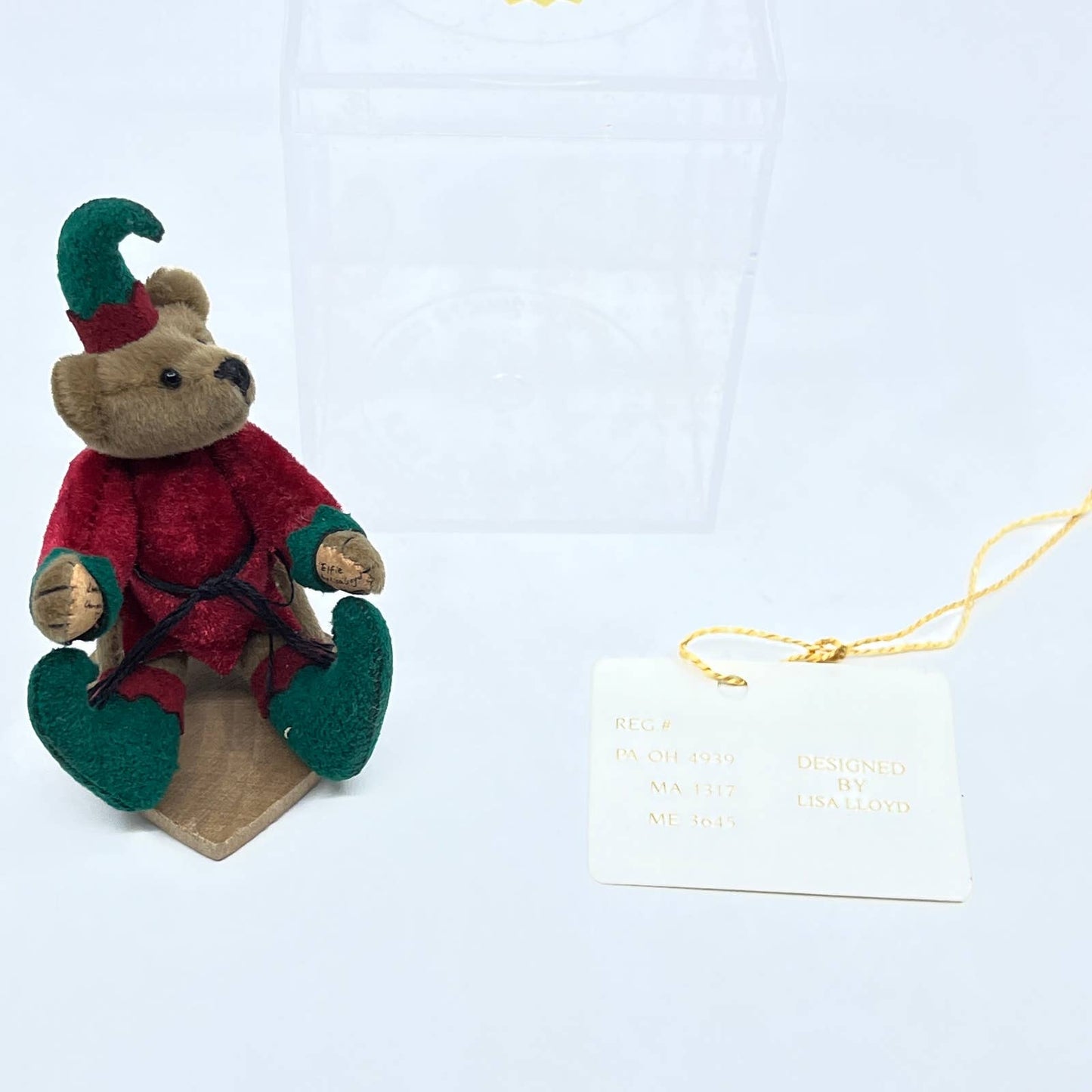Little Gem Teddy Bears Toy Miniature Christmas Bear ELFIE Mohair Lisa Lloyd TG3