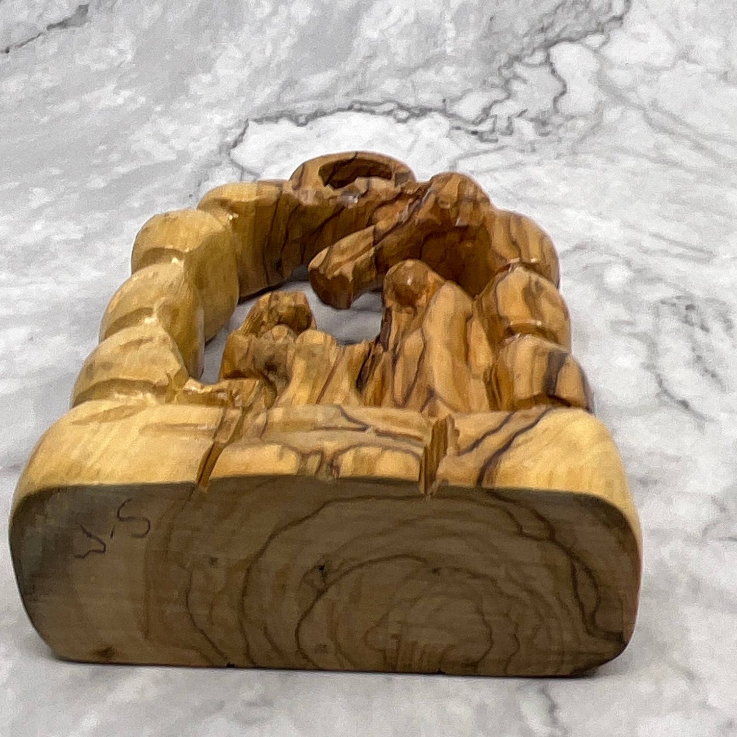 Holy Family Under the Arch Hand Carved Olive Wood Sculpture Jerusalem 4X6.5" TI7
