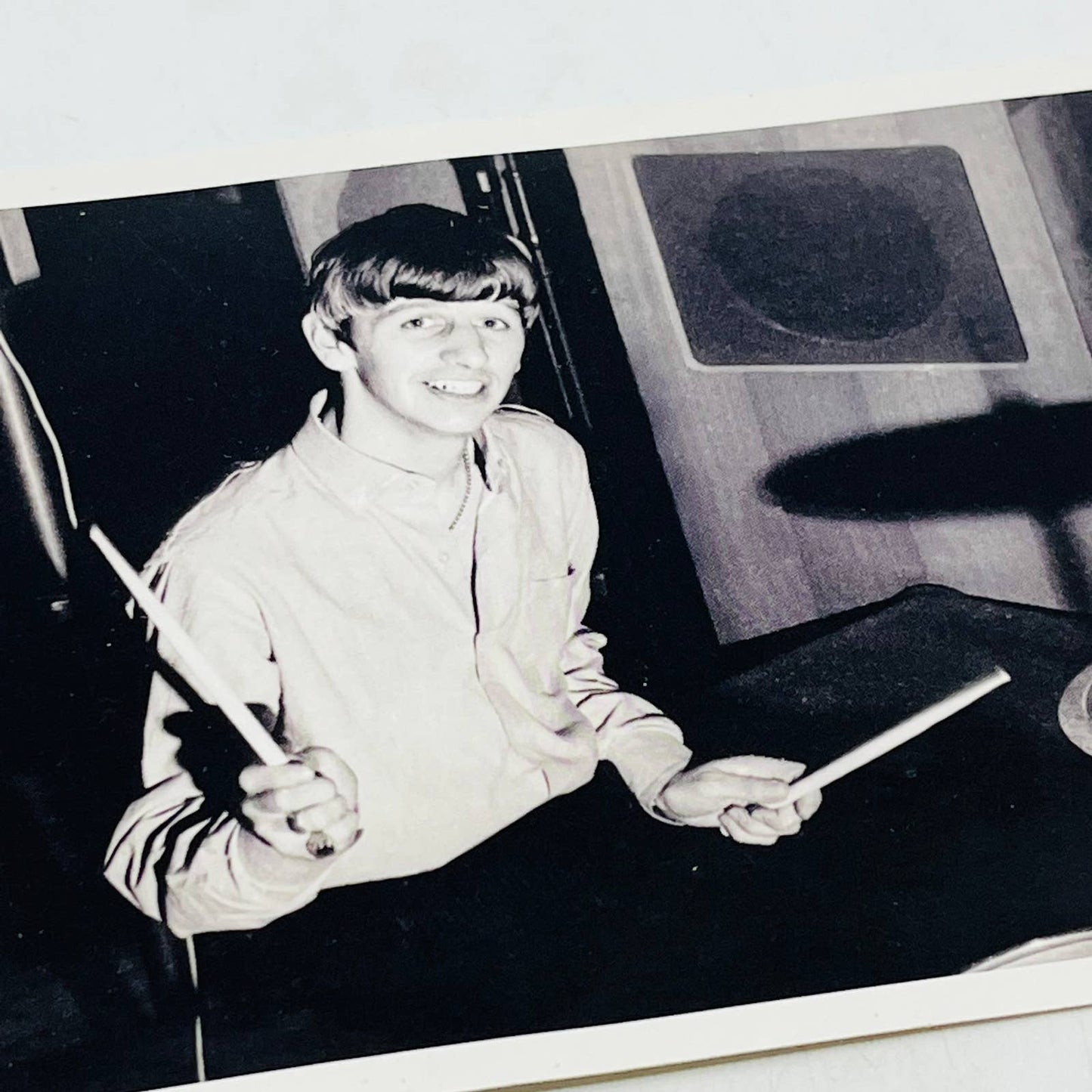 The Beatles Young Ringo Starr Portrait Black and White Photo 4.75 x 5.25 C12