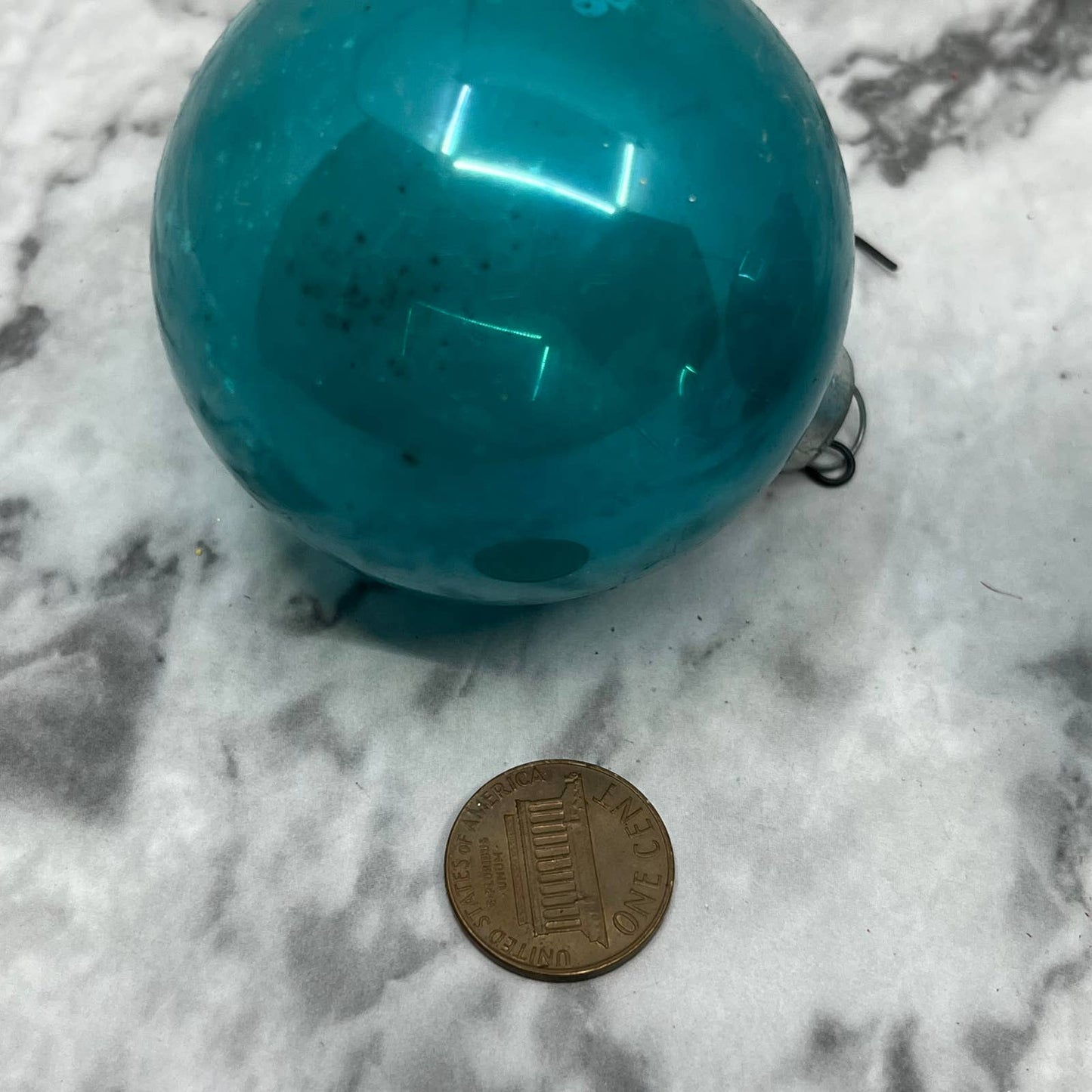 Vintage Lot of 5 Opaque Blue 1.75" Mercury Glass Ornaments TJ9