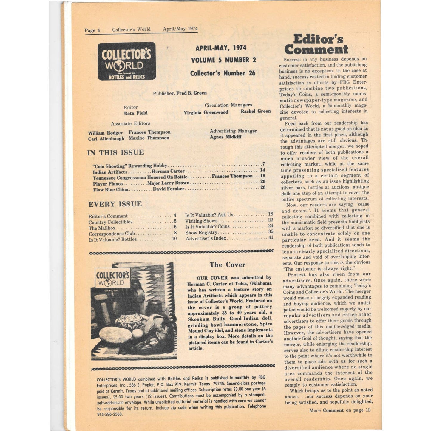 Long John Latham's Collector's World Bottles and Relics Magazine April 1974 M5