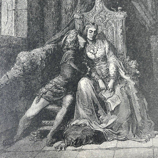 Original 1880s Gustave Dore Engraving Divine Comedy - We Read No More FL4