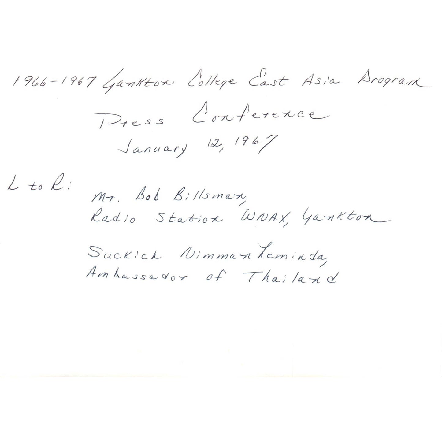 Press Conference Sukich Nimmanheminda WNAX 1967 Original Photo 5x7 TK1-P5-2