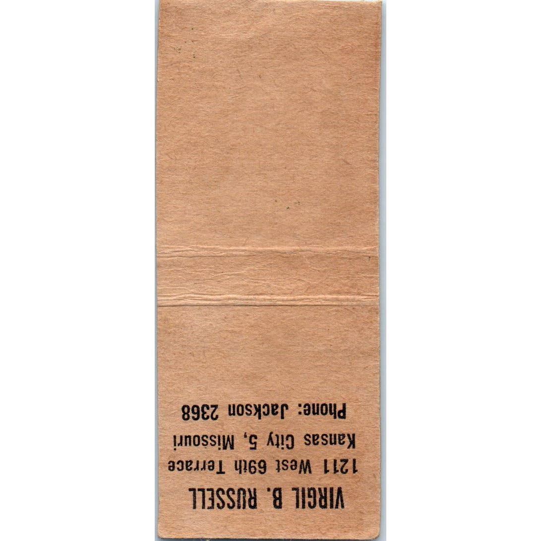 Cupples-Hesse Paper Virgil B. Russell Kansas City Advertising Matchbook SA9-M3