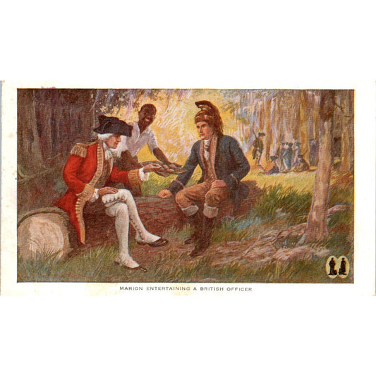 Marion Entertaining a British Officer Colonial c1910 Original Postcard TK1-22