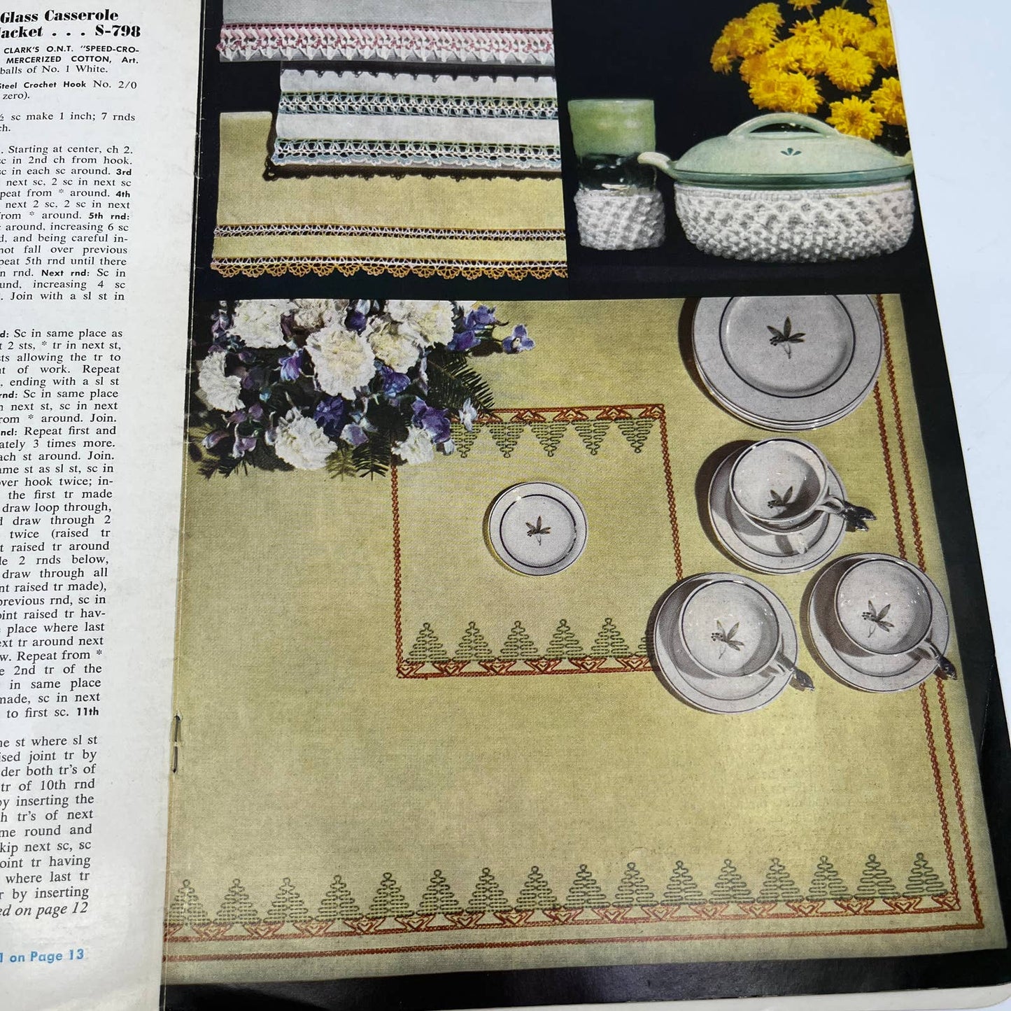 1955 Coats & Clarks Quick to Make Gifts Magazine Animals Hats Placemats TH7