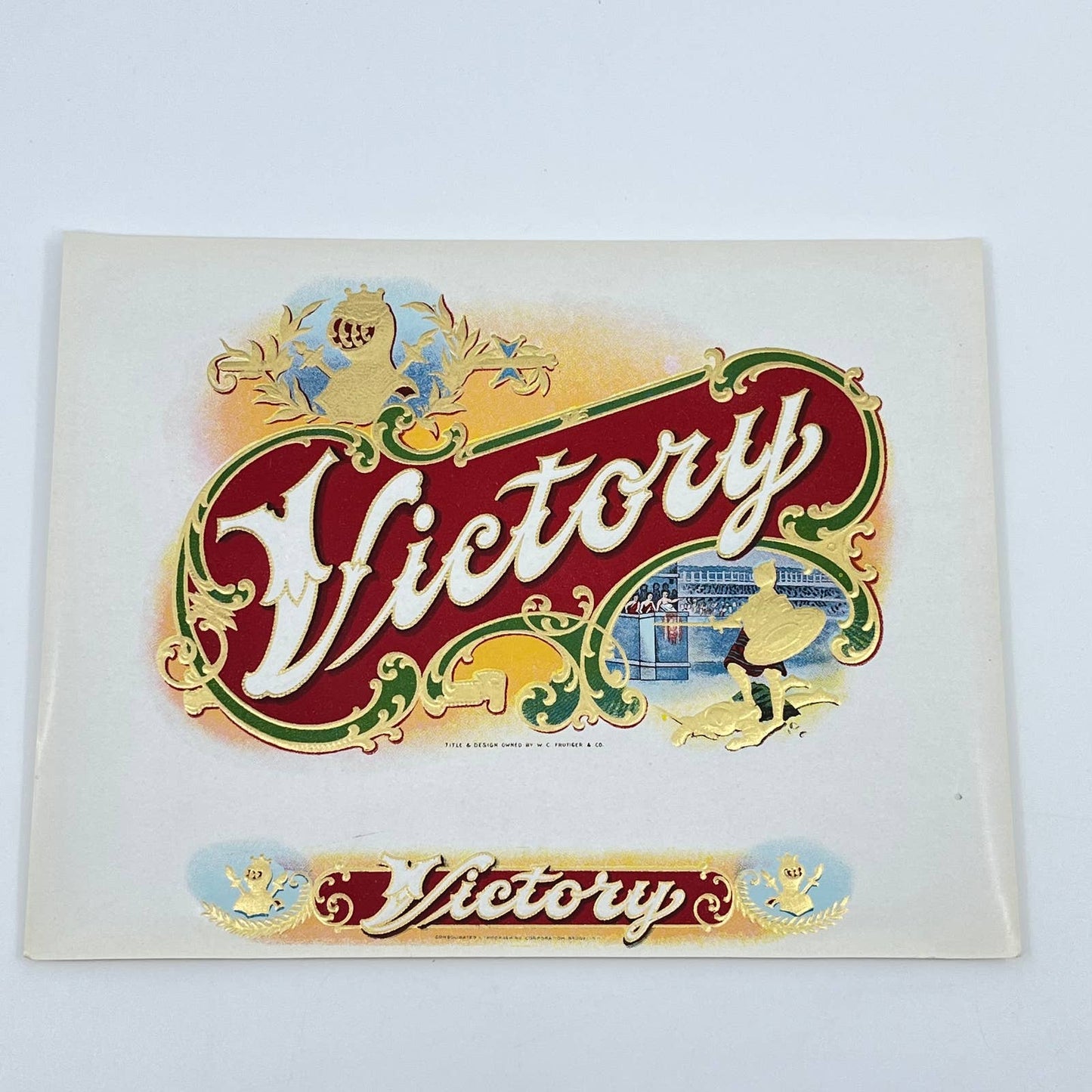 Vintage Victory- Cigar Box Label Embossed AA8