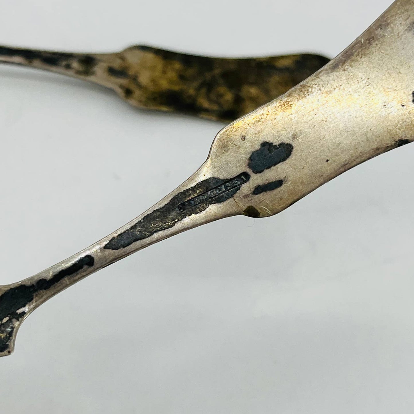 1840s E&D Kinsey Fiddle Coin Silver Tablespoon Monogram M.E.H. Set of 2 SB7