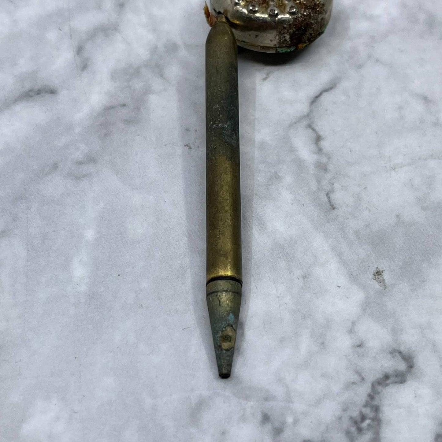 Vintage Retractable Chain Brooch Pin With Mechanical Lead Pencil Gold Tone SE7