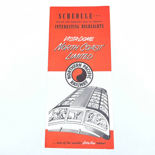 1961 Northern Pacific Railway Vista Dome North Coast Ltd Railroad Timetable AC1