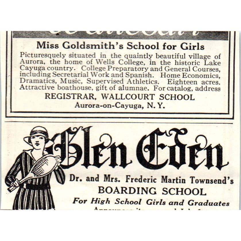 c1920 Harper's Magazine Ad - Mohegan Lake School A.E. Linder Westchester NY EA3