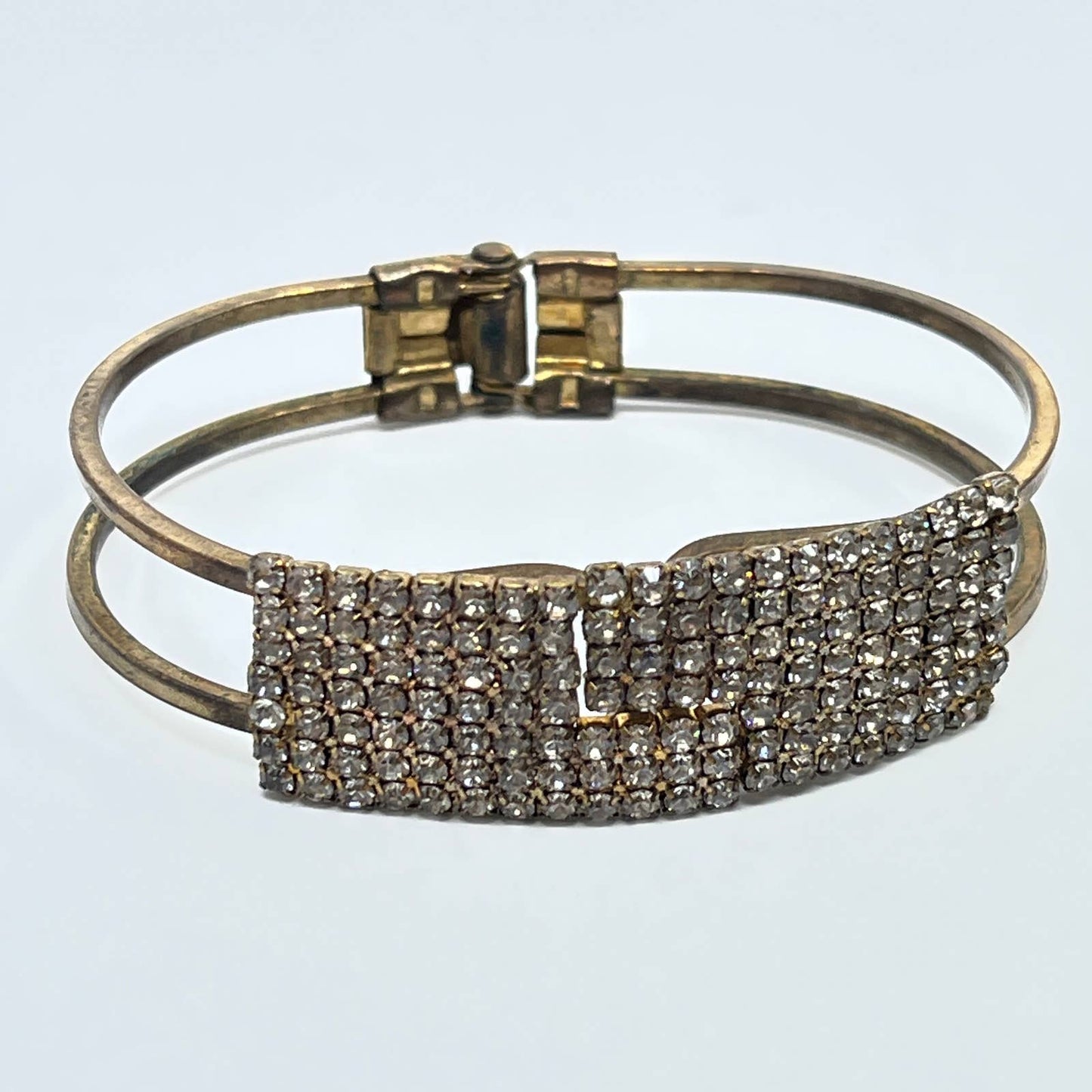 Vintage Retro Rhinestone Clamper Bangle Bracelet SD5