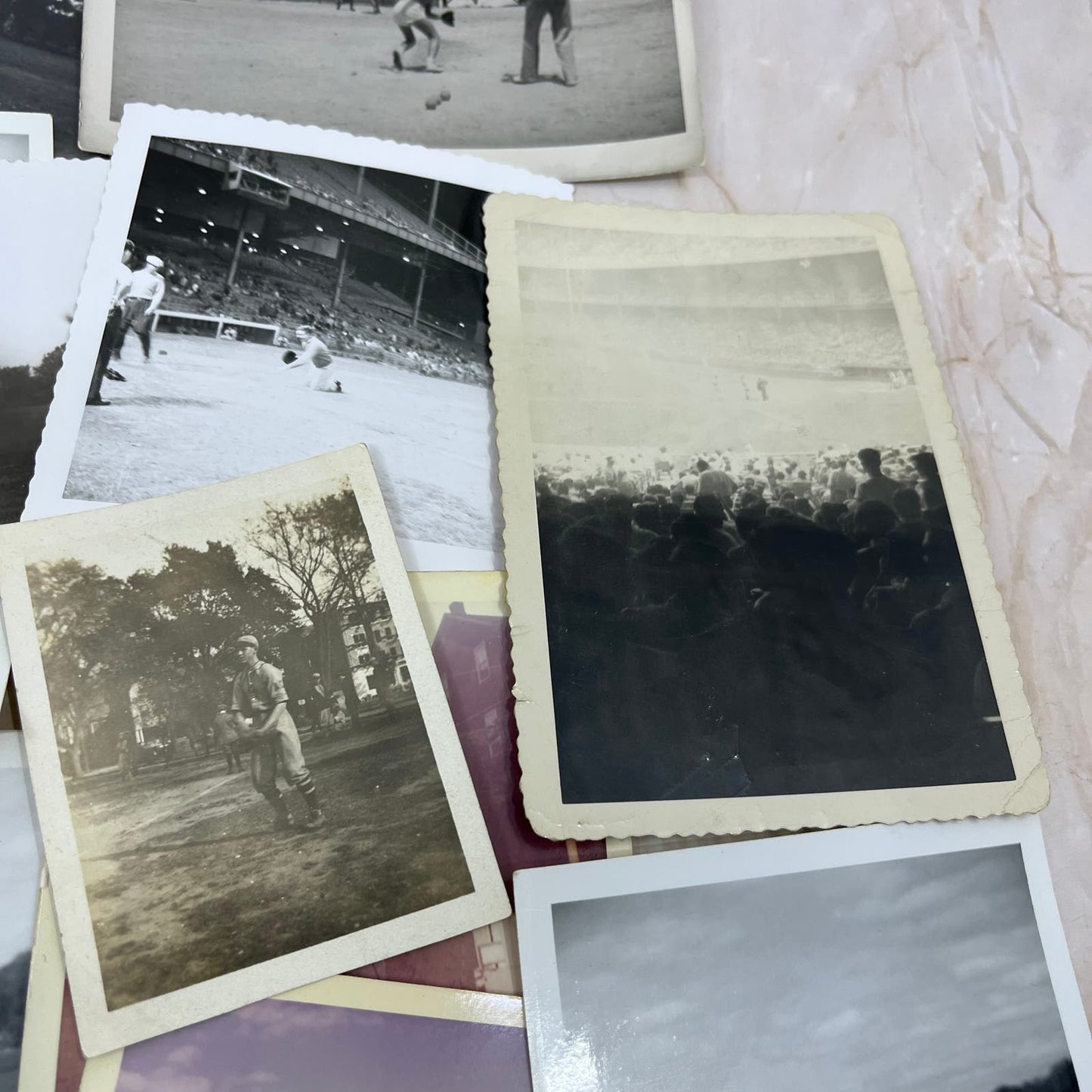 Large lot of 19 Early Original Photographs of People Playing Baseball TJ9