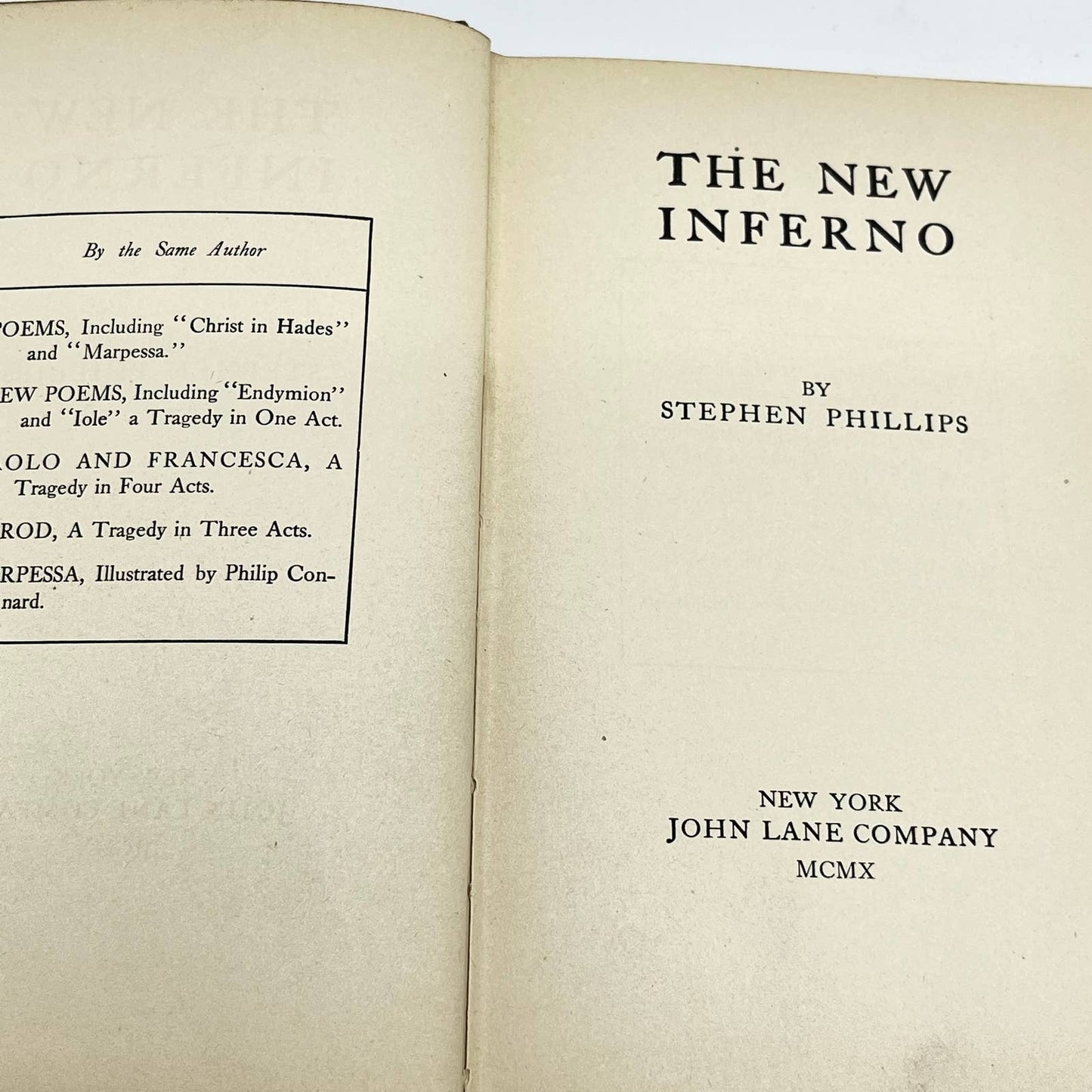 1910 The New Inferno Stephen Phillips First Edition Hardcover TF2