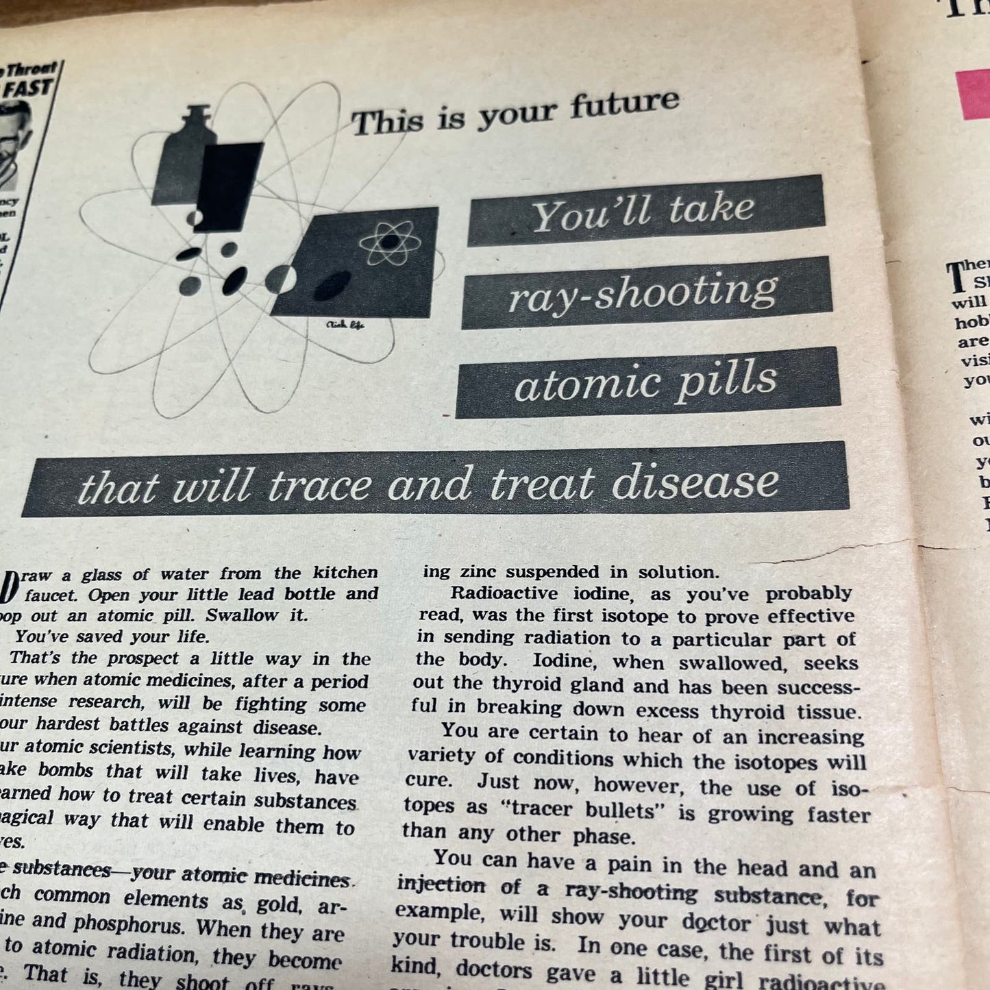 1956 Jan The American Weekly Magazine Retro Futurism Fred McNabb Flying Cars FL6-2