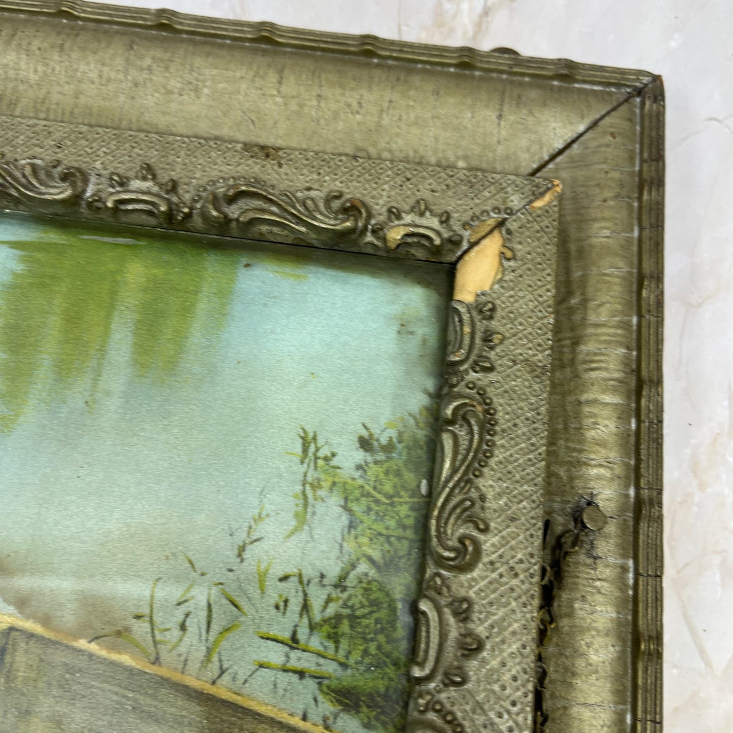 c1900 Victorian Picture Frame Wall Pocket Sheet Music Magazine Holder 14x16"