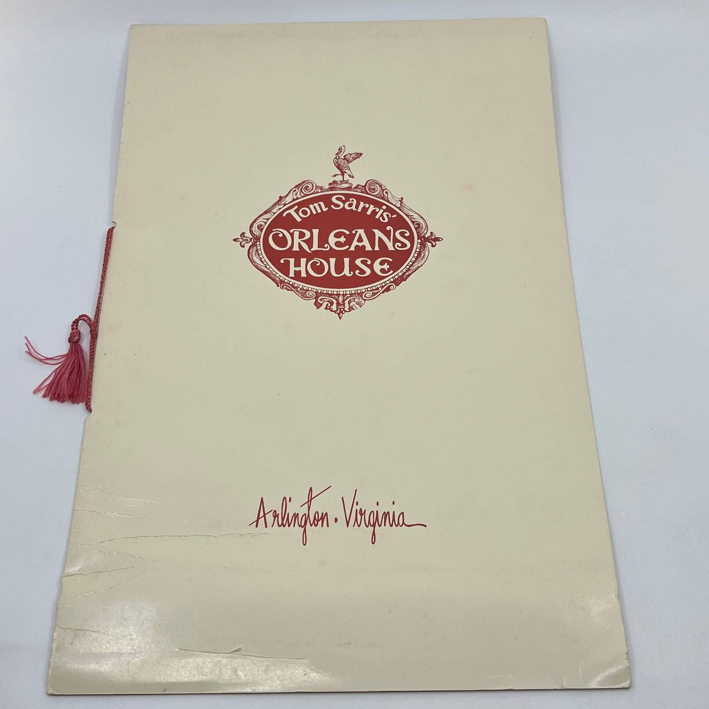 1960s Tom Sarris' Orleans House Restaurant Menu Arlington VA FL3