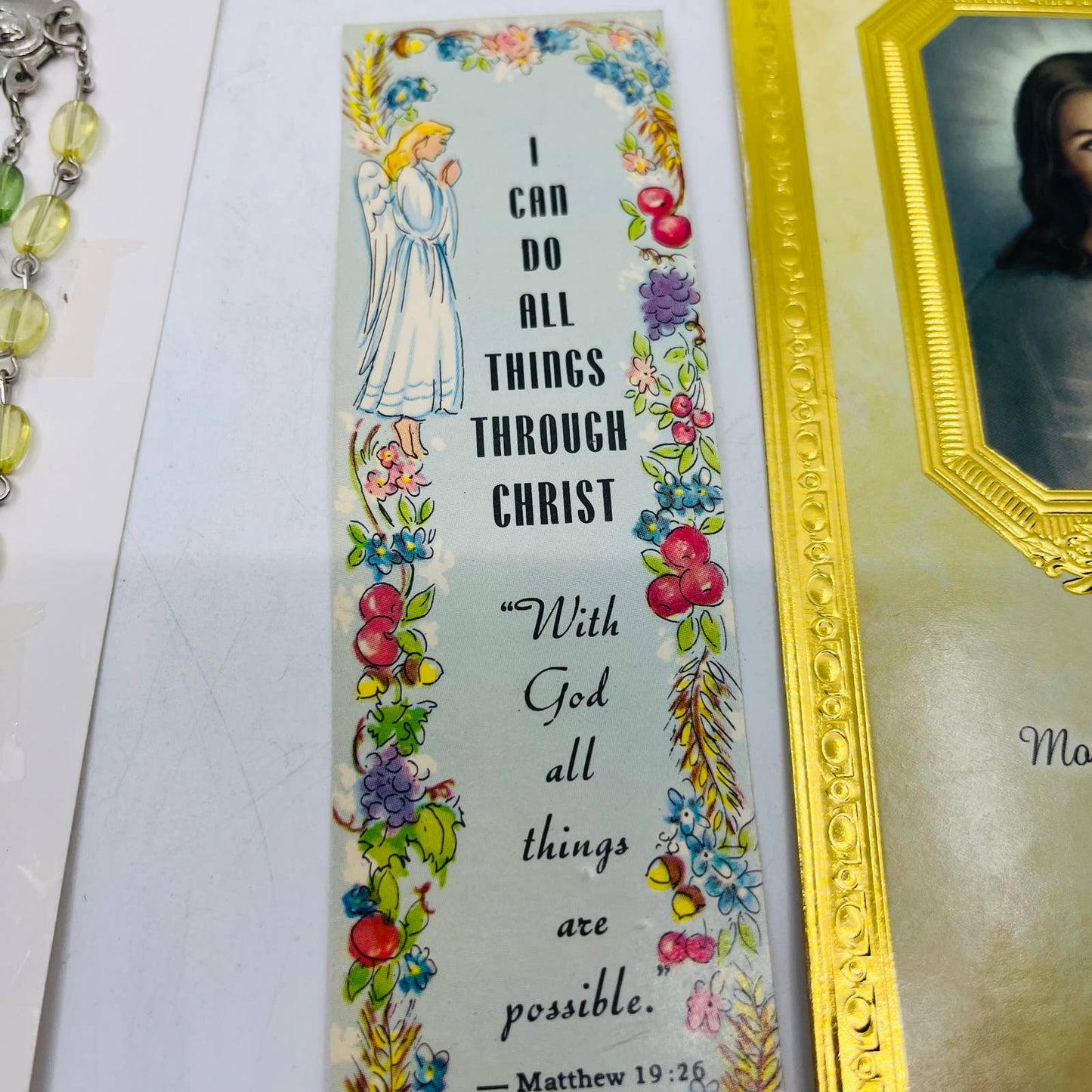 Vintage Collection of Catholic Relics Dating to 1980s St. Jude Rosary & More BA4