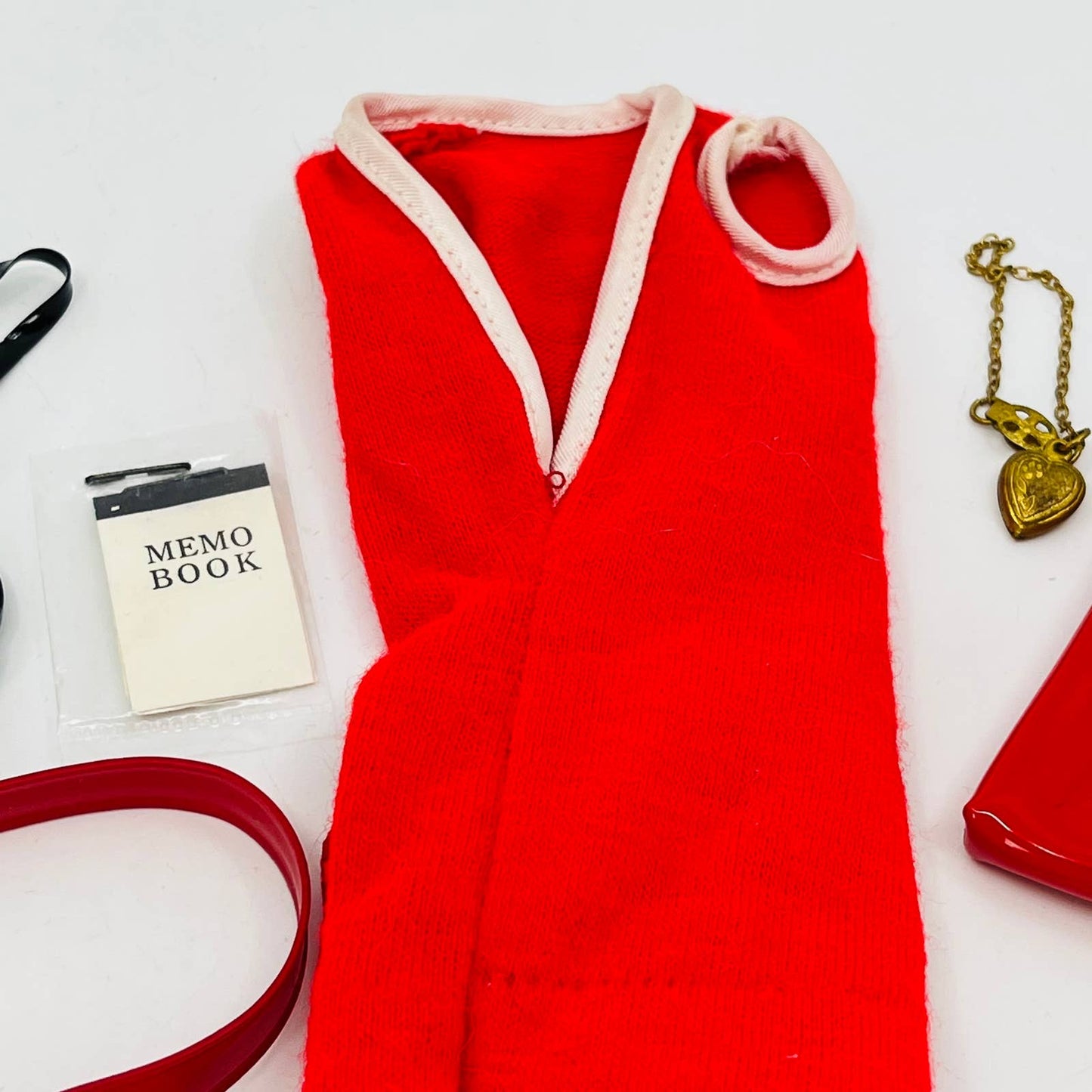 Vintage Ideal Tammy Doll Cutie Coed Outfit With Gold Heart Necklace SA5