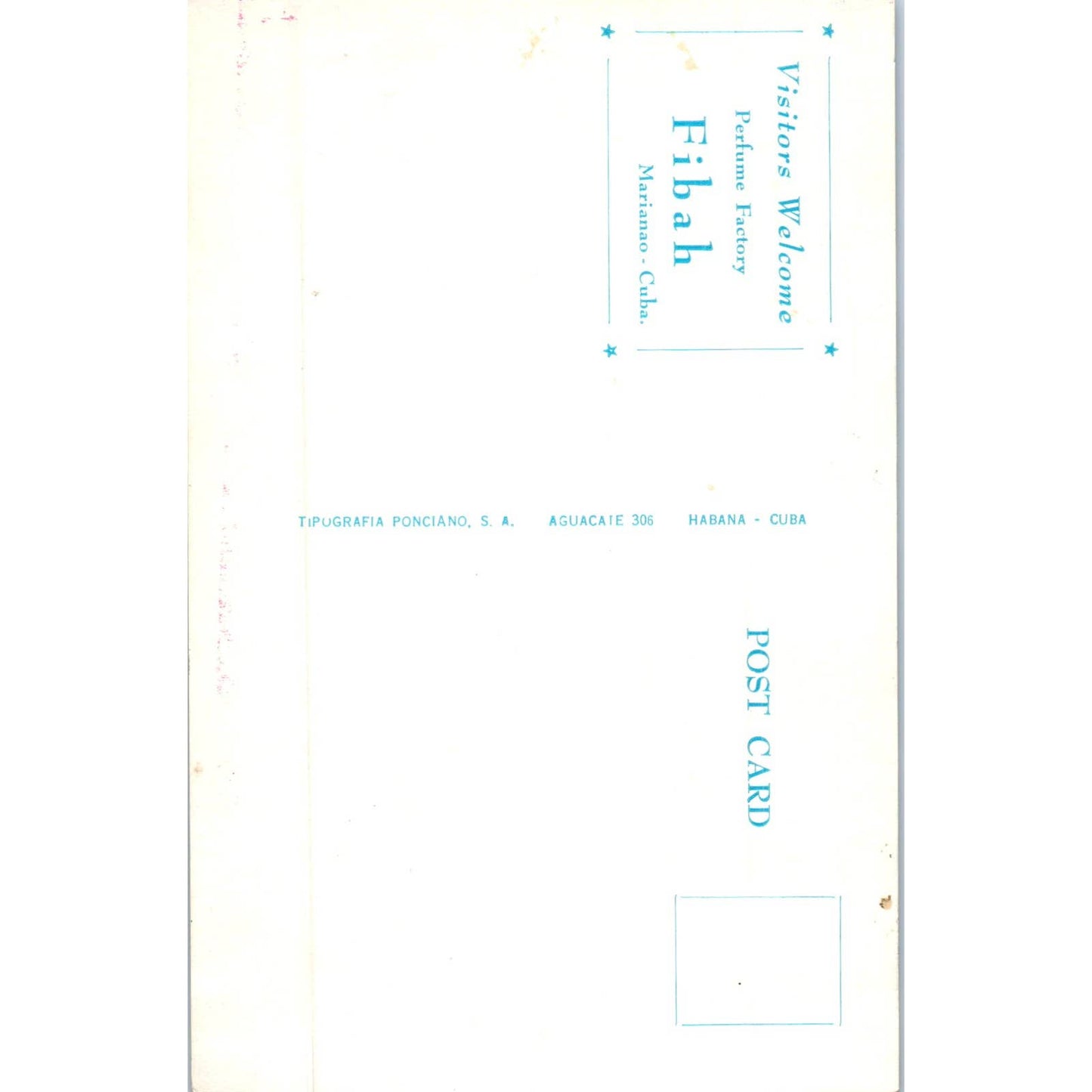 Chateau Madrid Perfumeria Fibah Havana Cuba Original Postcard TK1-P16