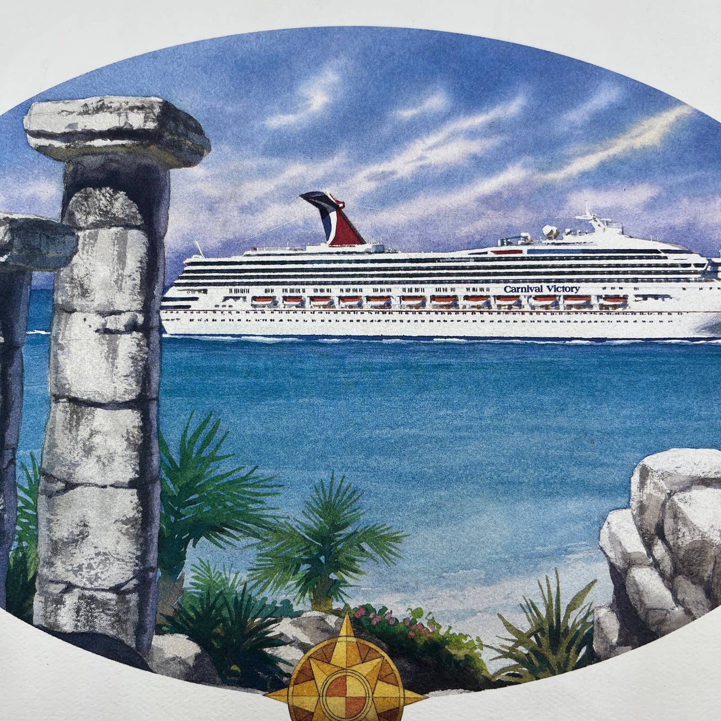 Vintage Carnival Victory Cruise Ship Memento Collectible Print 11x14" FL5